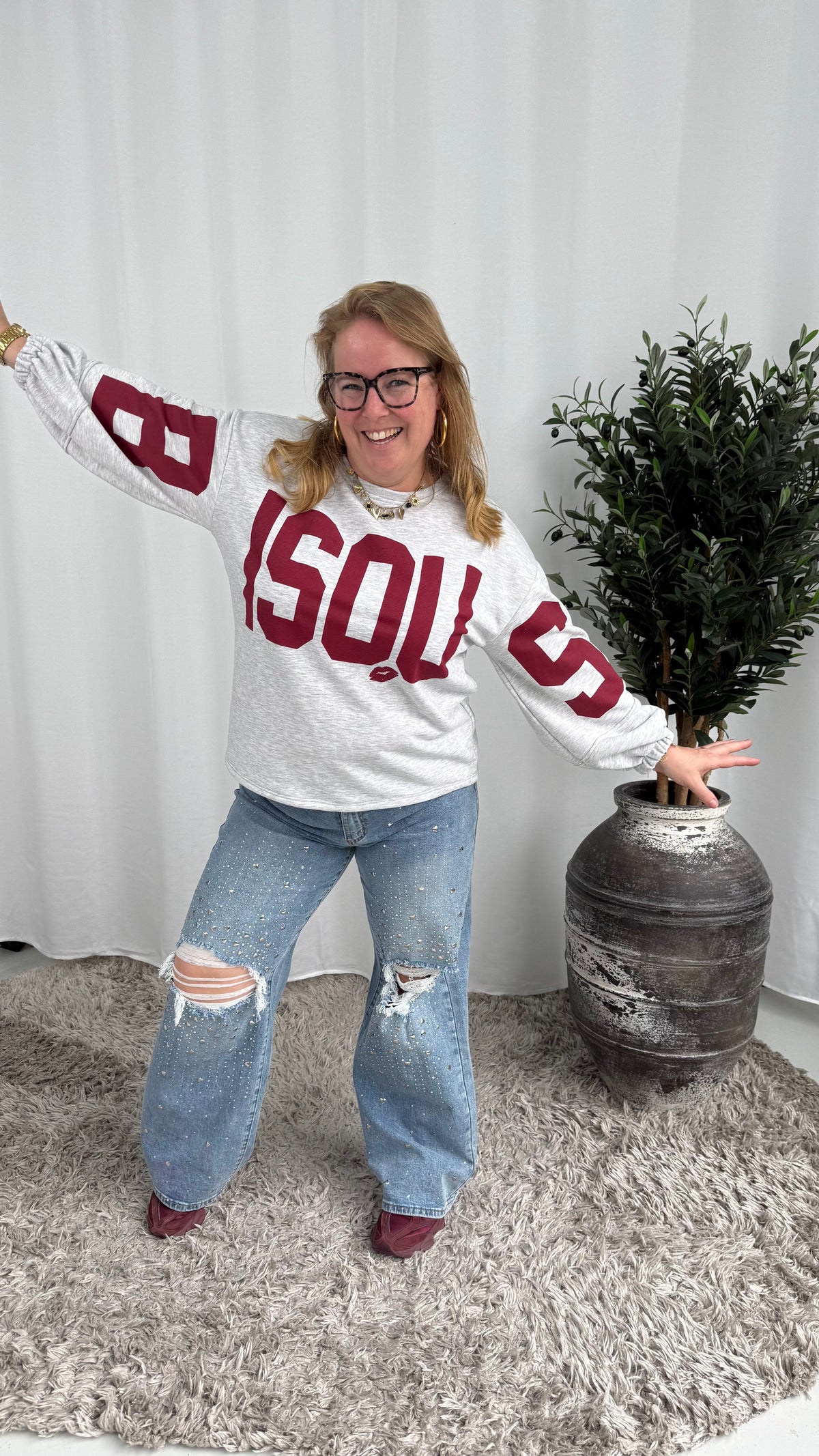 BISOUS SWEATER GRIJS