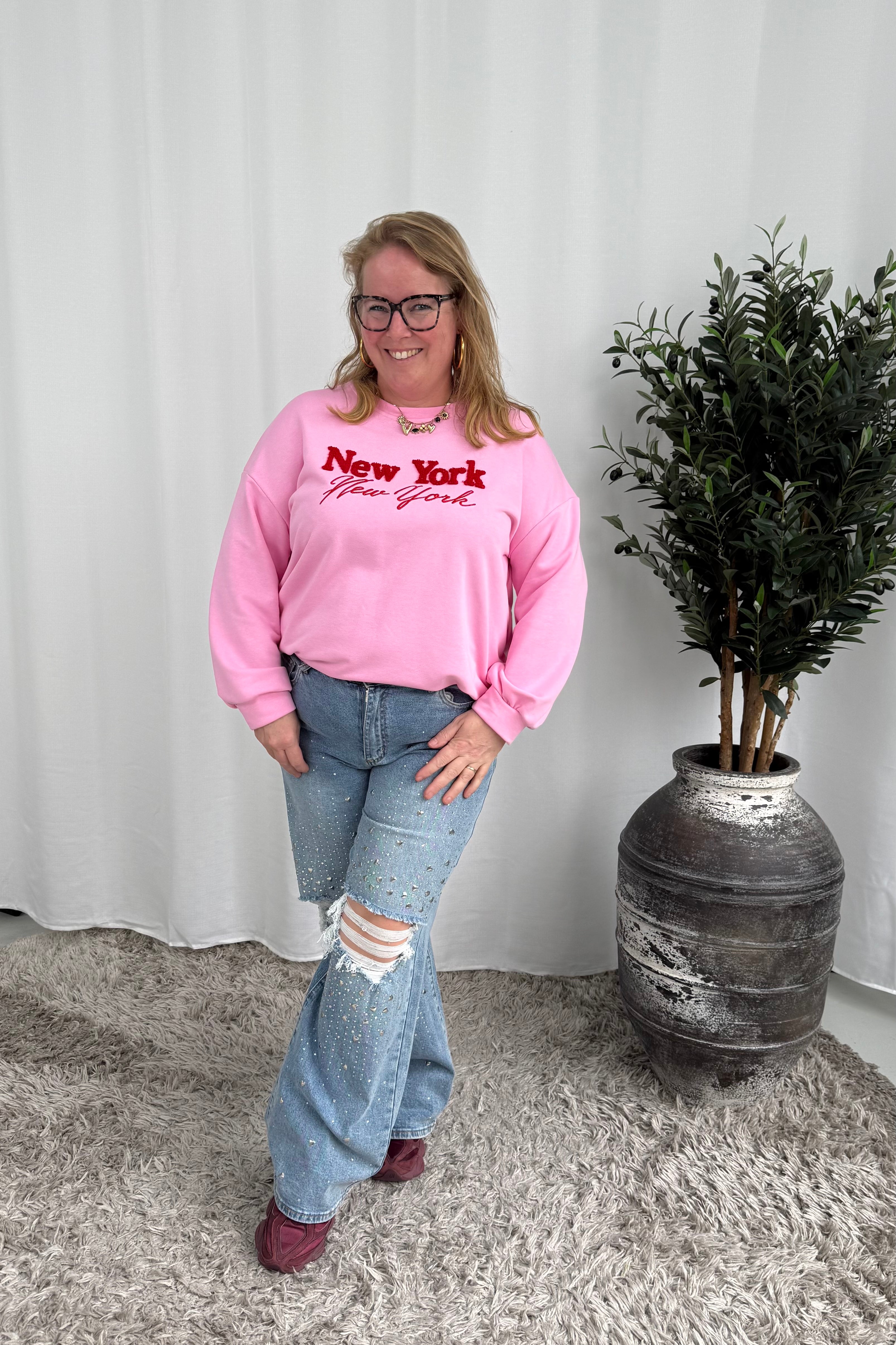 NEW YORK SWEATER MOOIJ ROZE