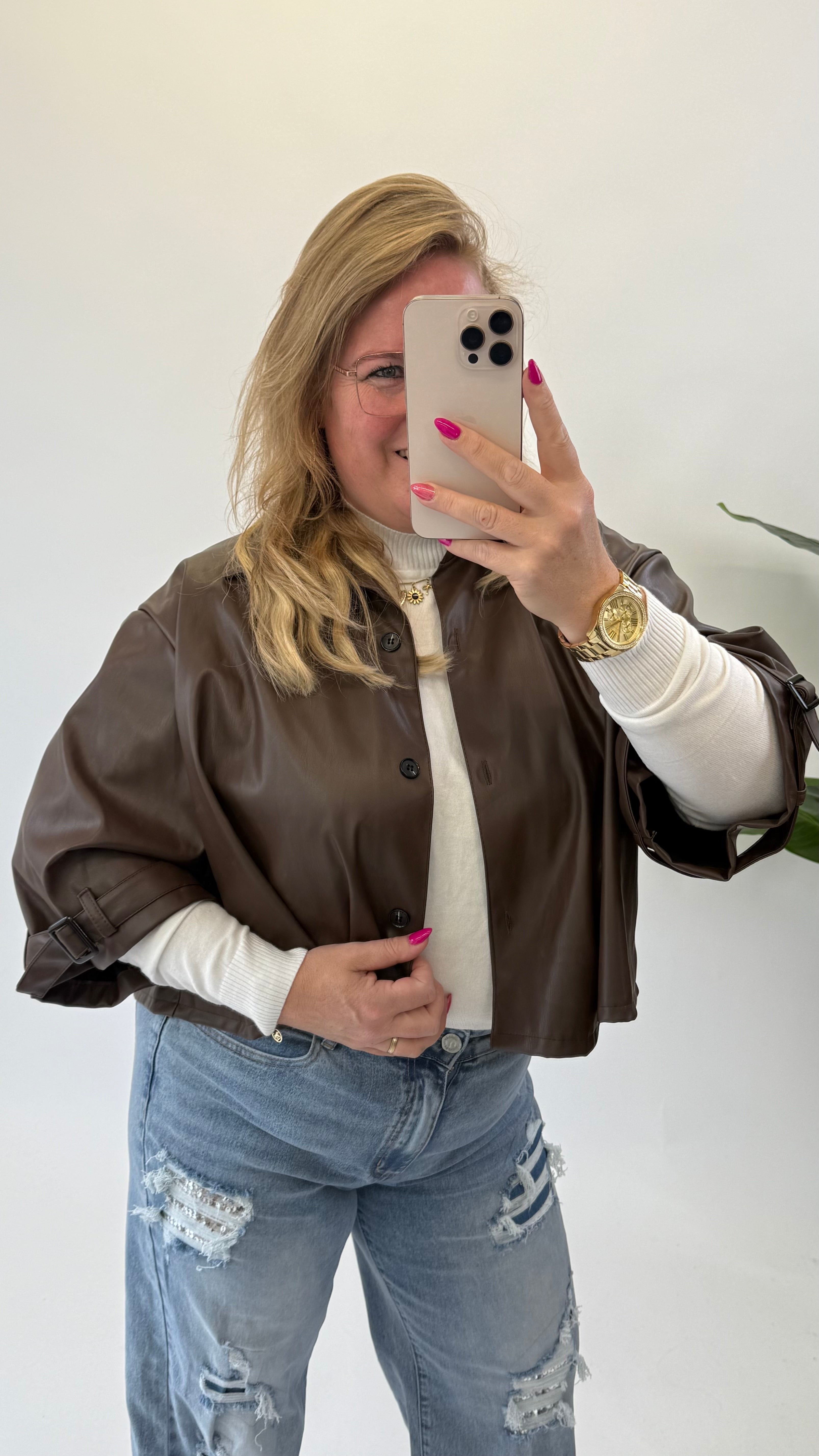 BO DENIM WESTE (38 BIS 50) - SCHWARZ