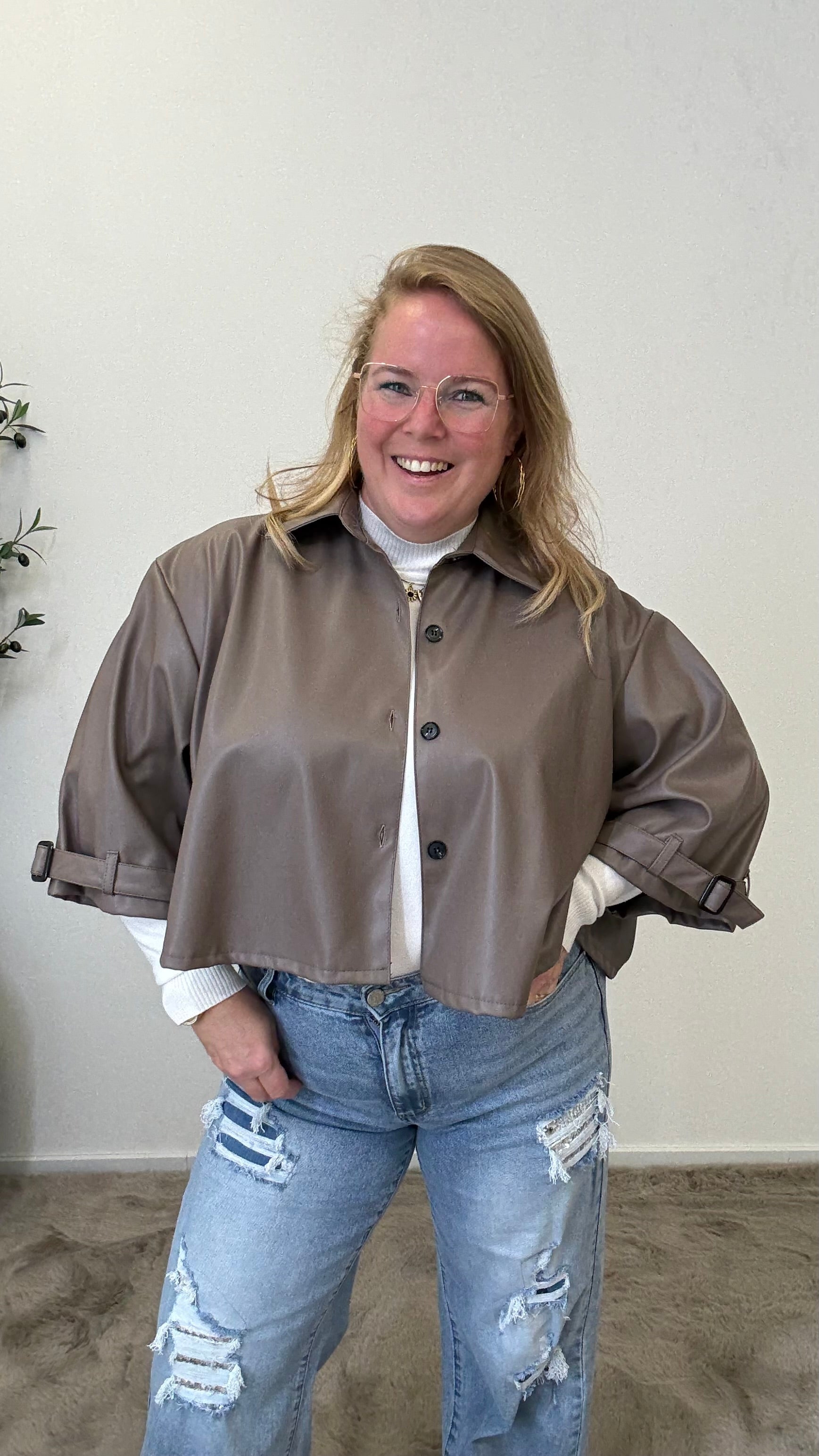 BO DENIM WESTE (38 BIS 50) - SCHWARZ