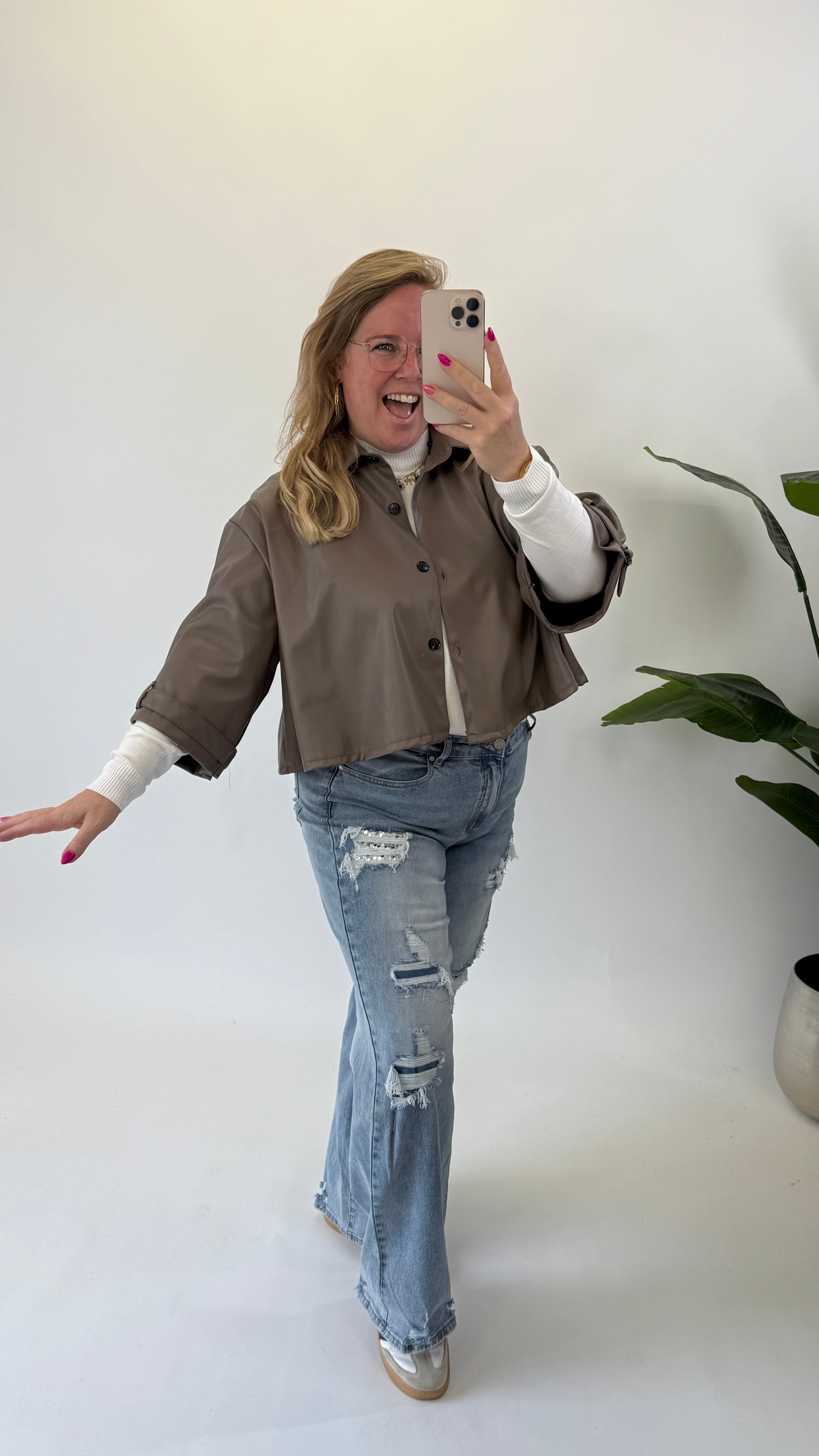 BO DENIM WESTE (38 BIS 50) - SCHWARZ