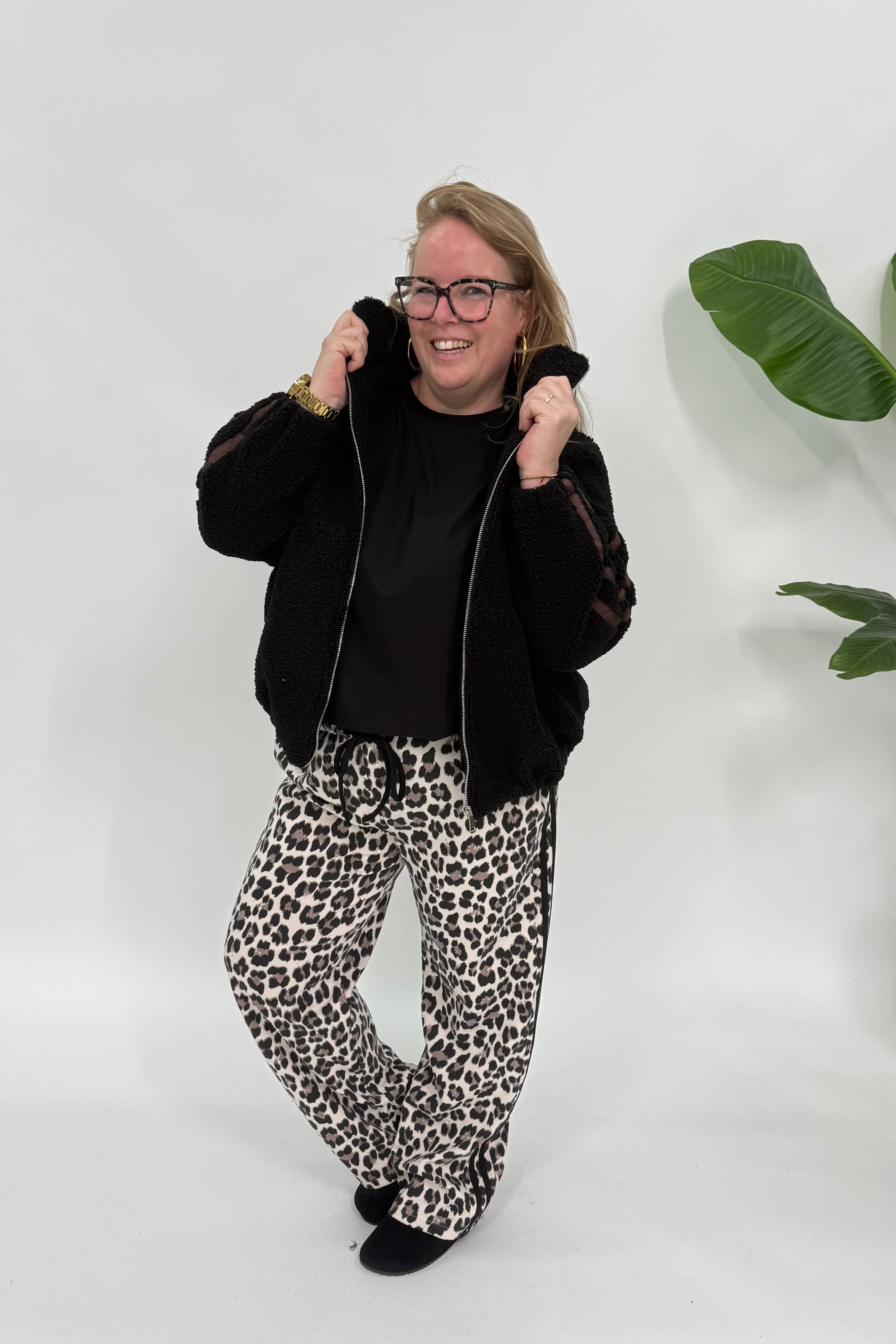 SPORTI STREEP TEDDY JAS/JACKET ZWART