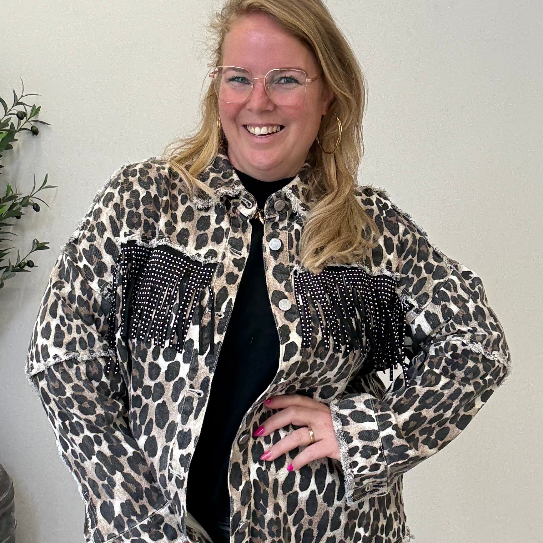 BO DENIM WESTE (38 BIS 50) - SCHWARZ