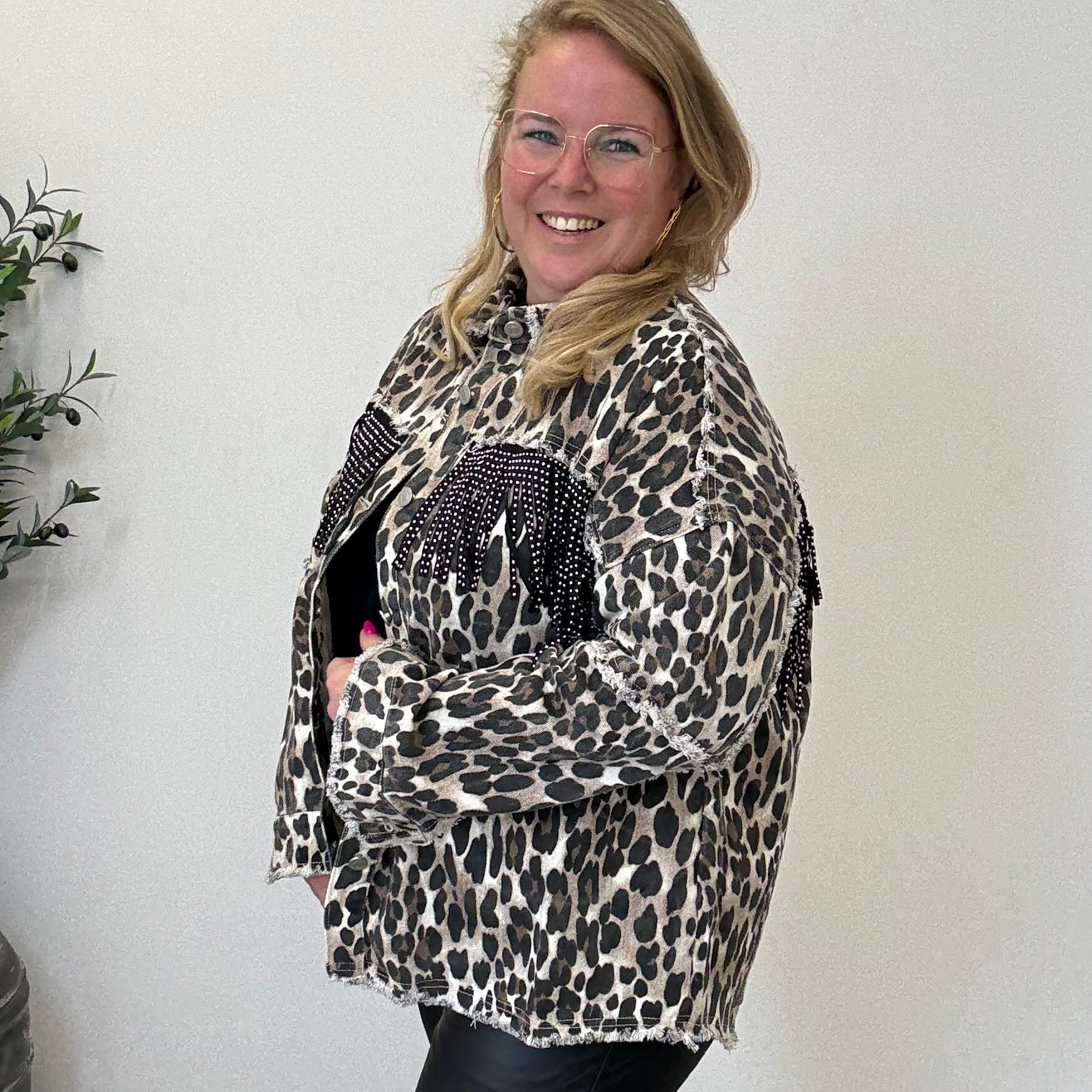 BO DENIM WESTE (38 BIS 50) - SCHWARZ