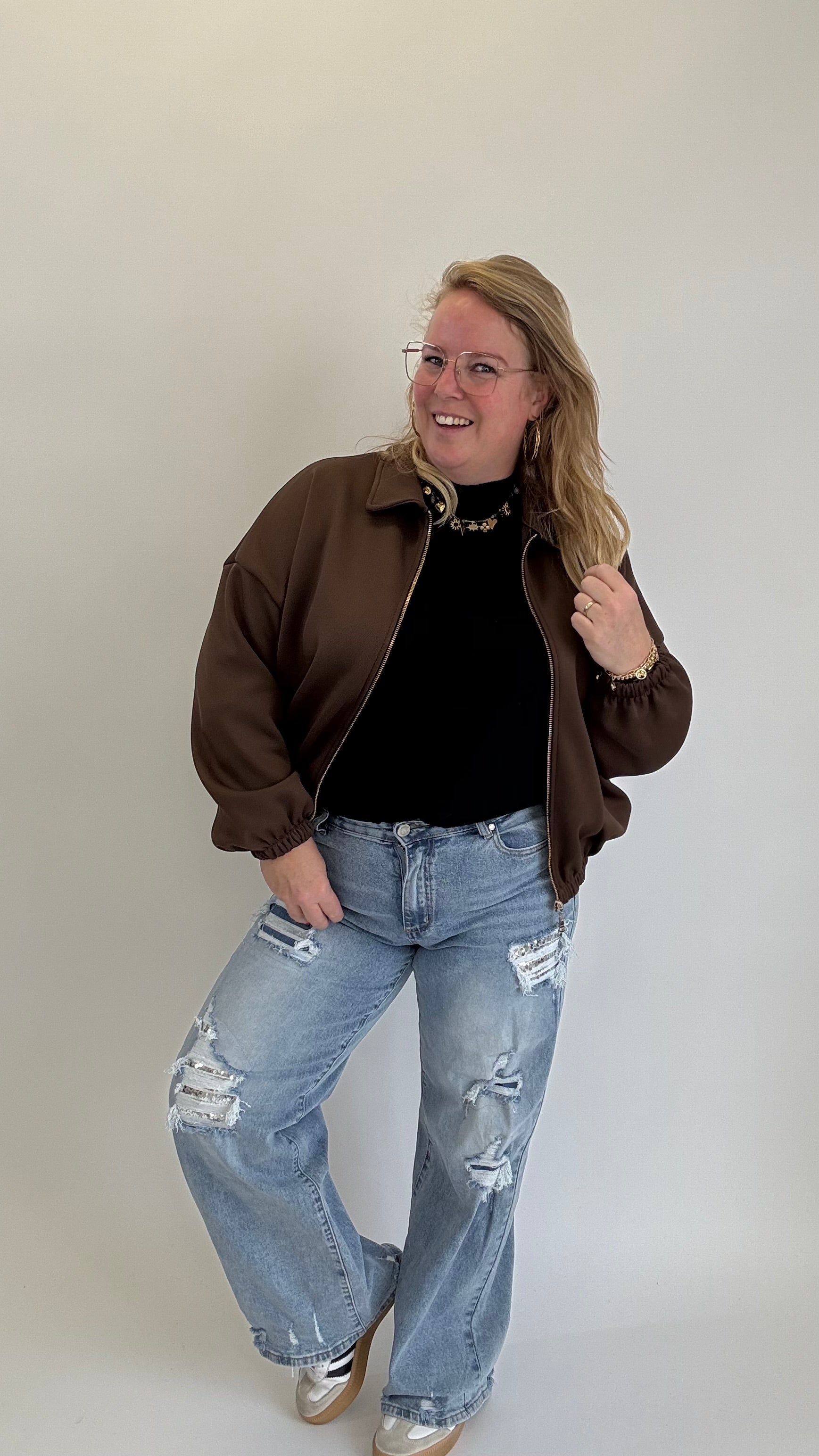 BO DENIM WESTE (38 BIS 50) - SCHWARZ