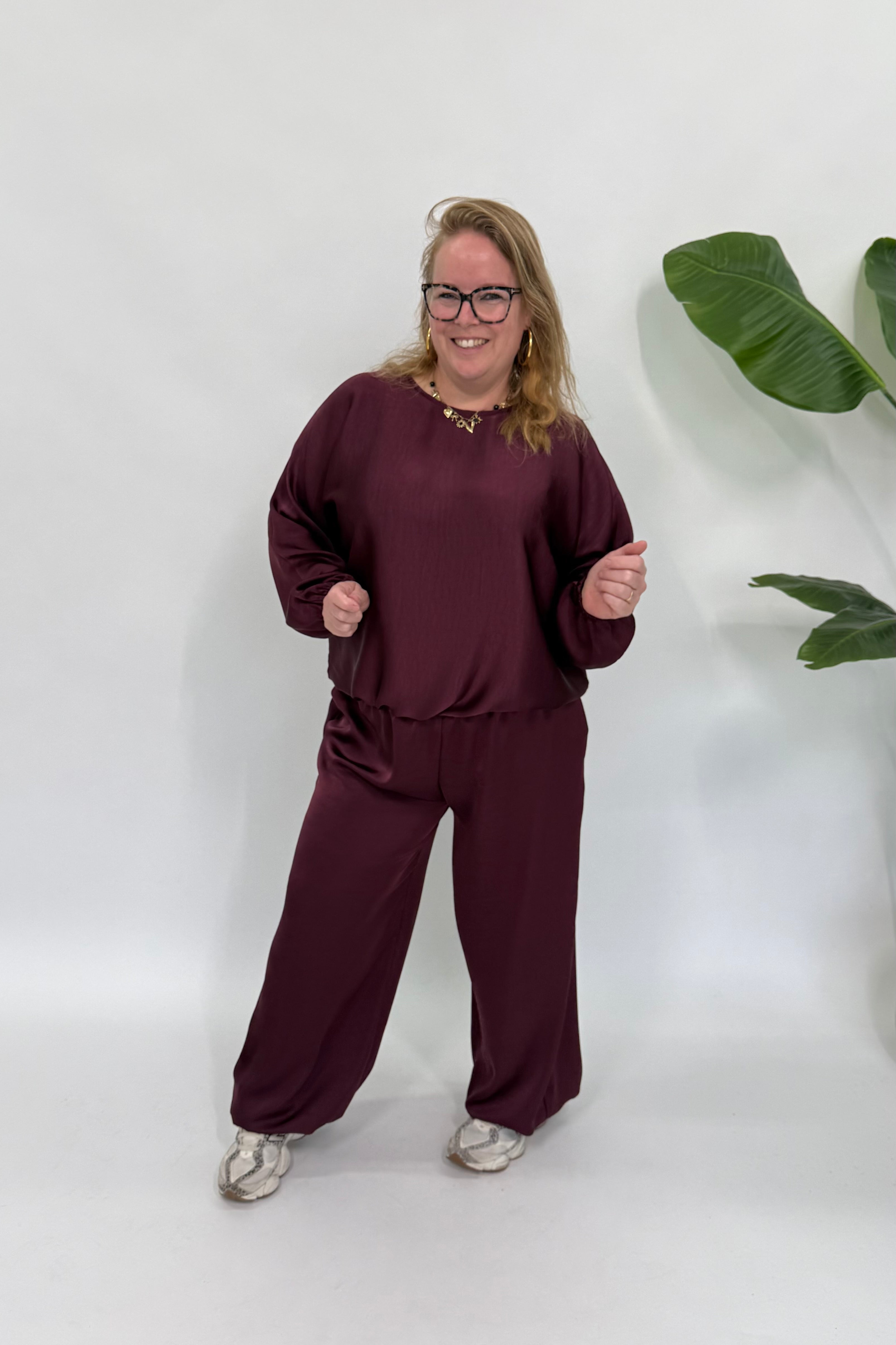 SILK LOOK TOP BURGUNDY