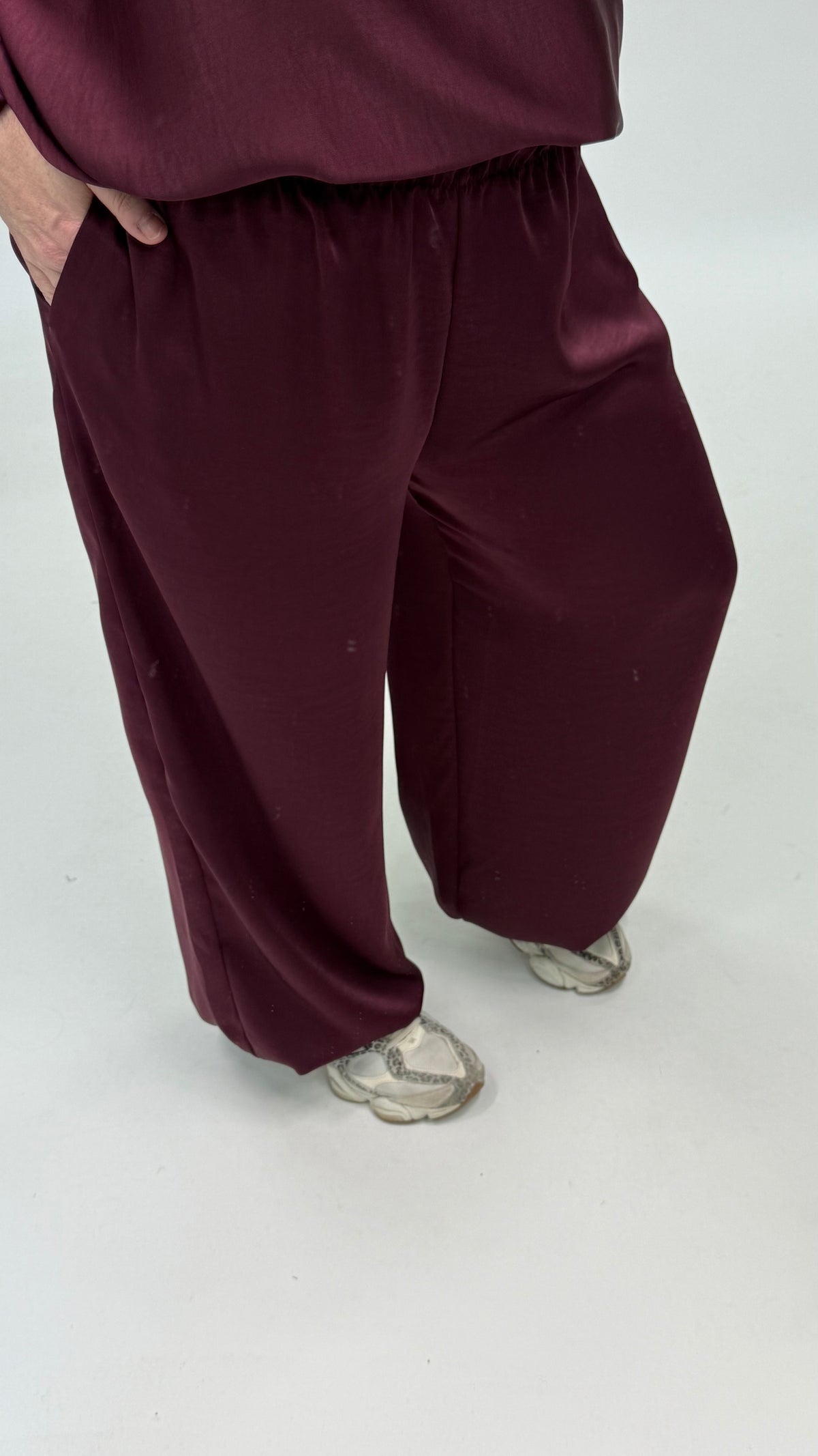 SILK LOOK BROEK BURGUNDY