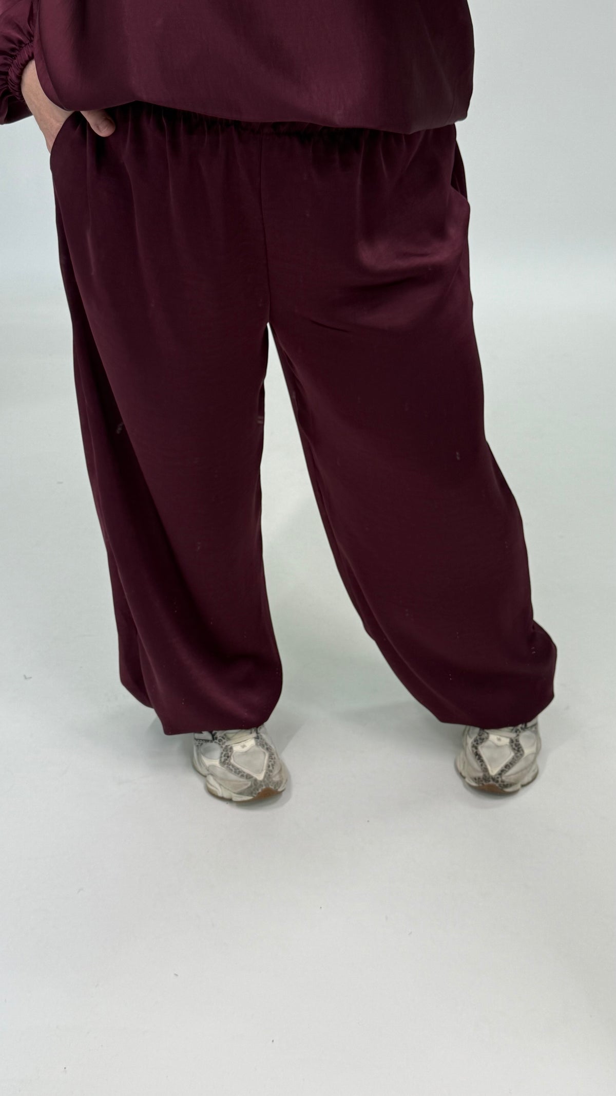 SILK LOOK BROEK BURGUNDY
