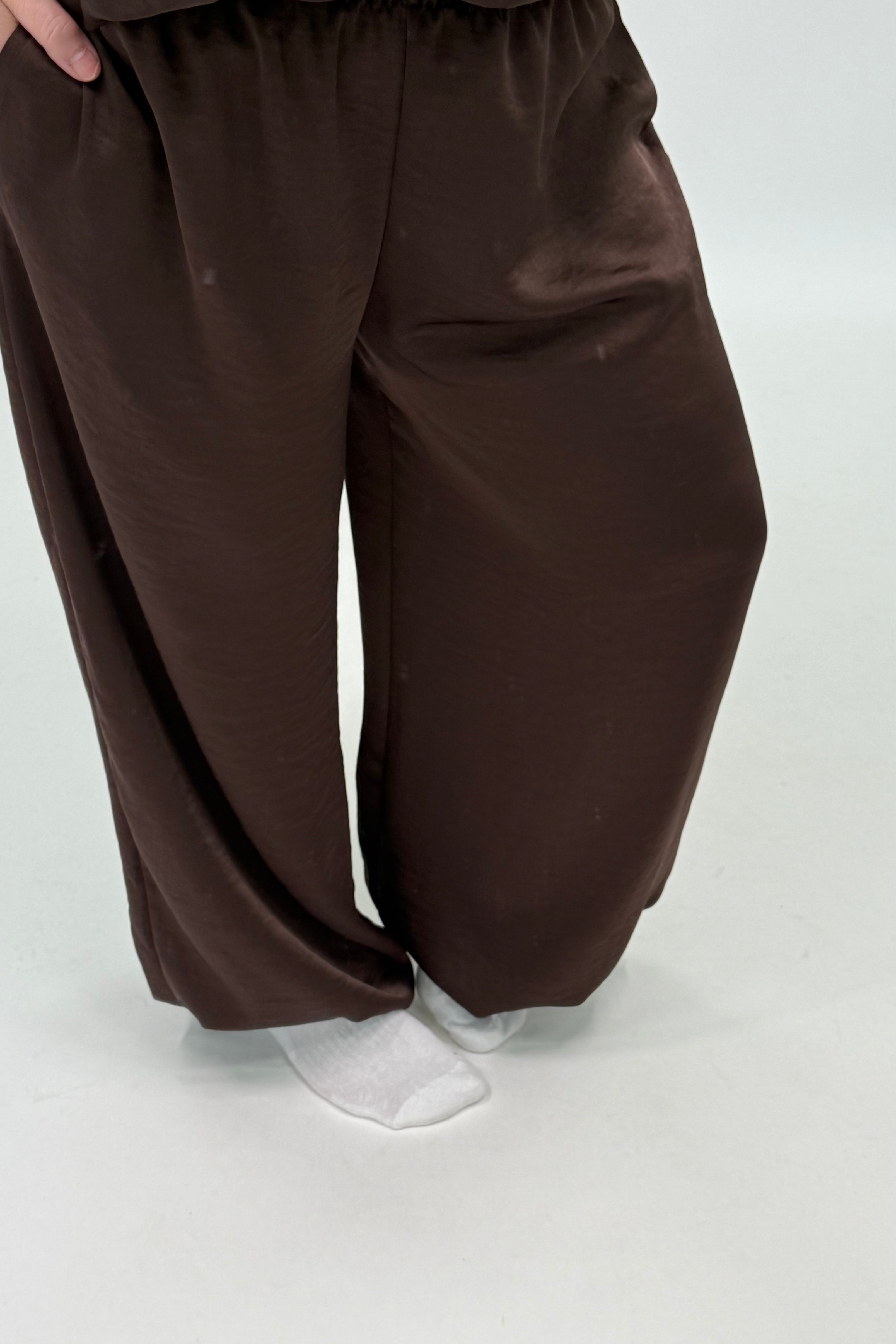 SILK LOOK BROEK ESPRESSO