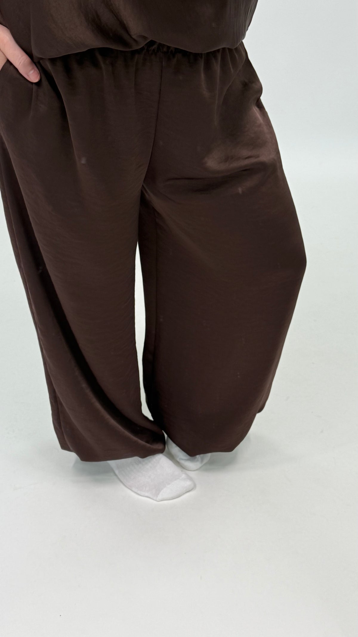 SILK LOOK BROEK ESPRESSO