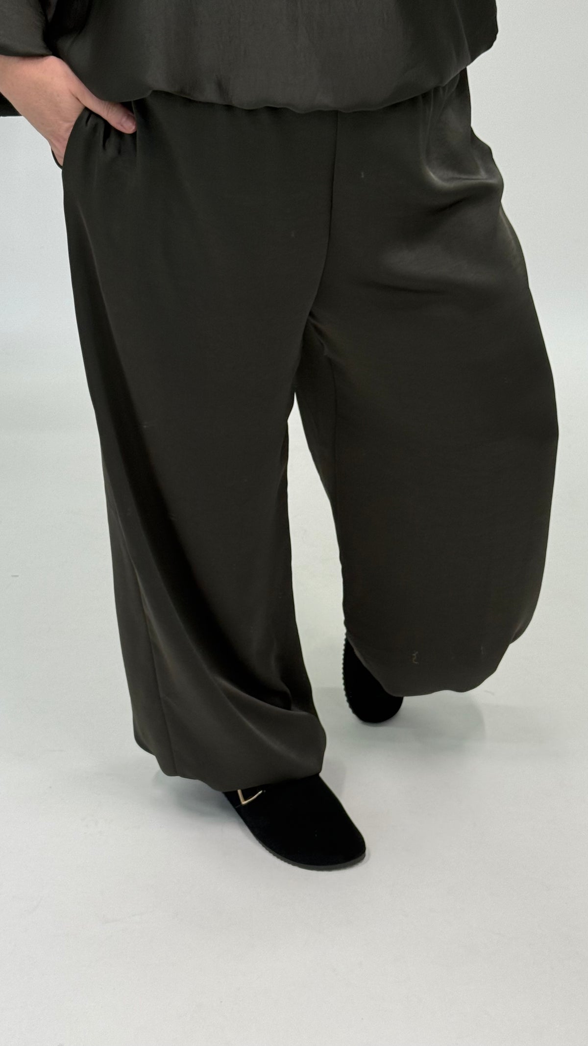 SILK LOOK BROEK ARMY