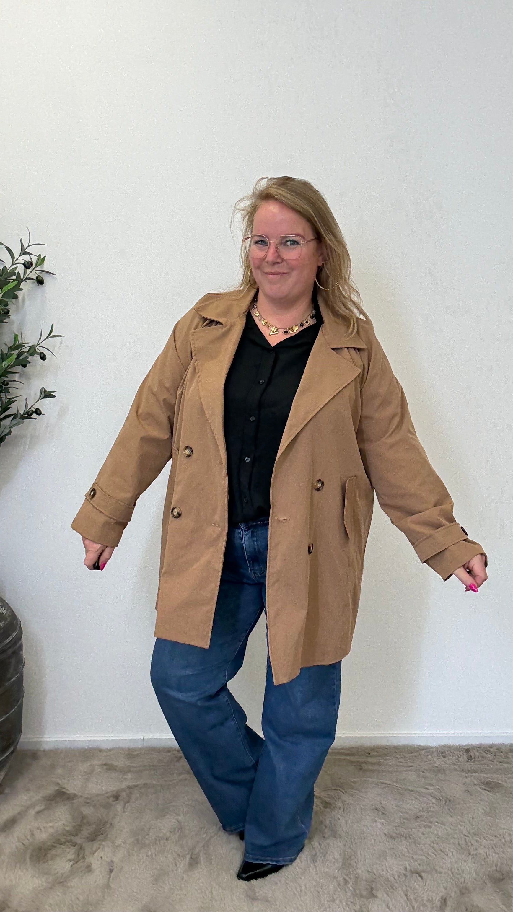 BO DENIM WESTE (38 BIS 50) - SCHWARZ