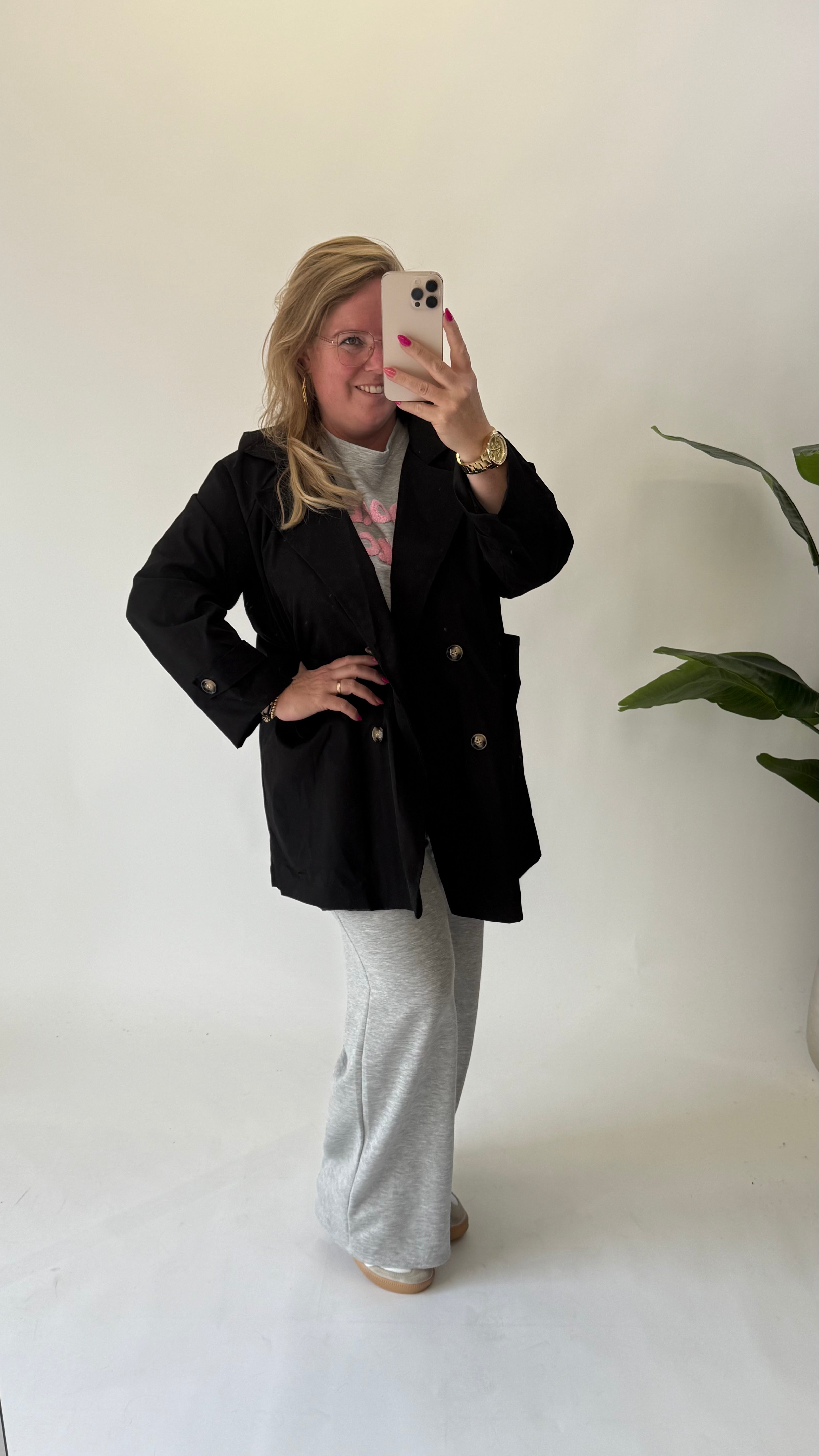 BO DENIM WESTE (38 BIS 50) - SCHWARZ