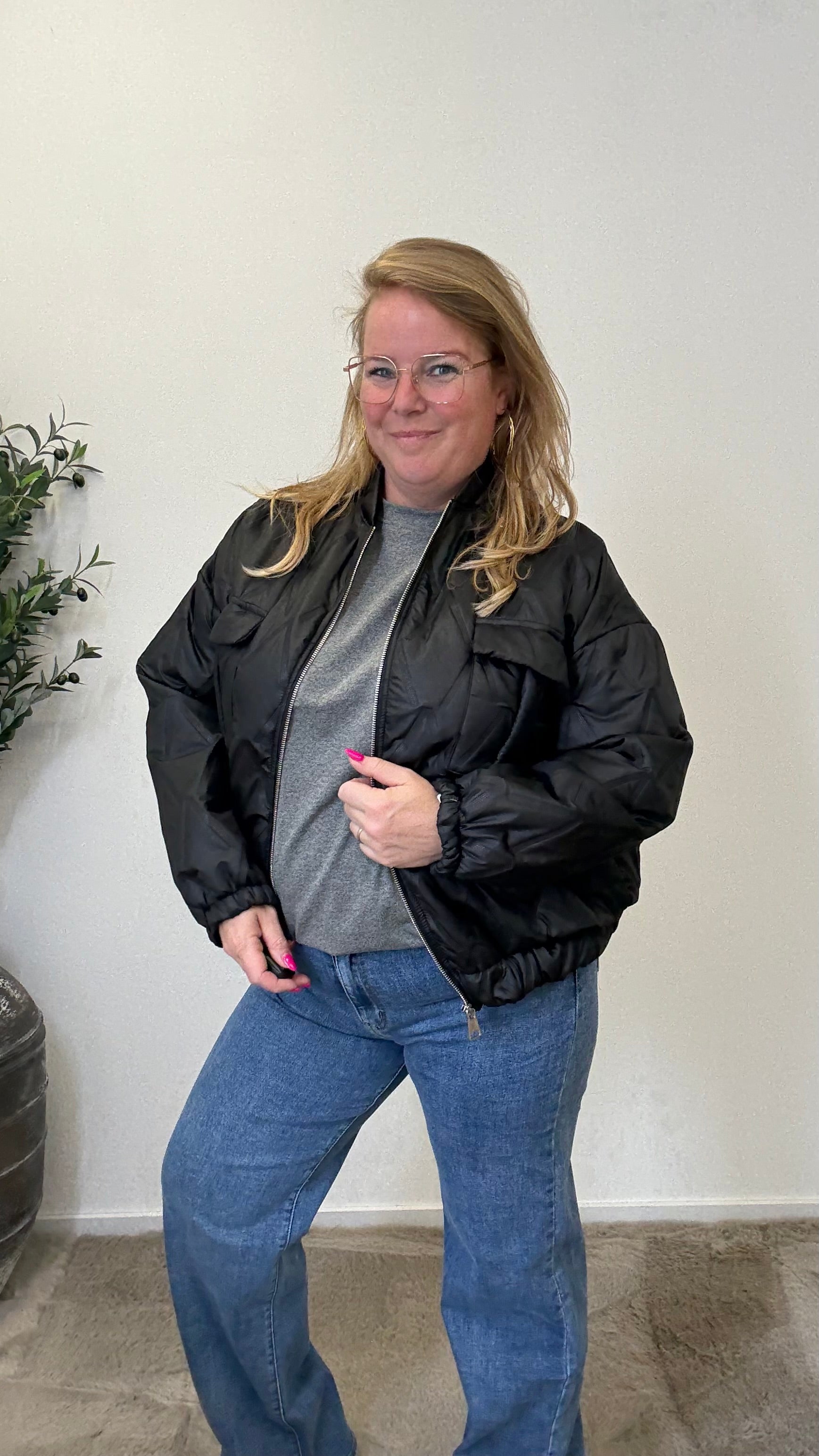 BO DENIM WESTE (38 BIS 50) - SCHWARZ