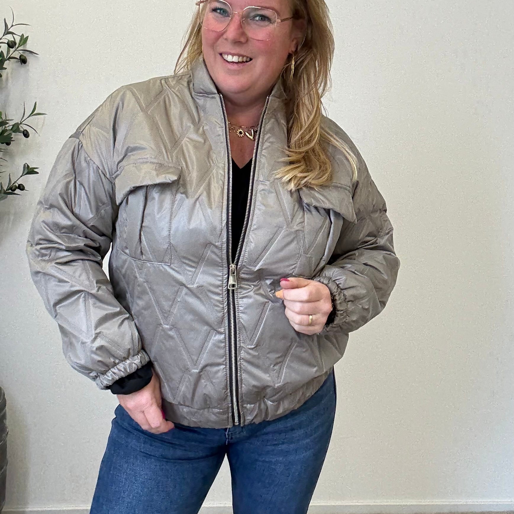 BO DENIM WESTE (38 BIS 50) - SCHWARZ