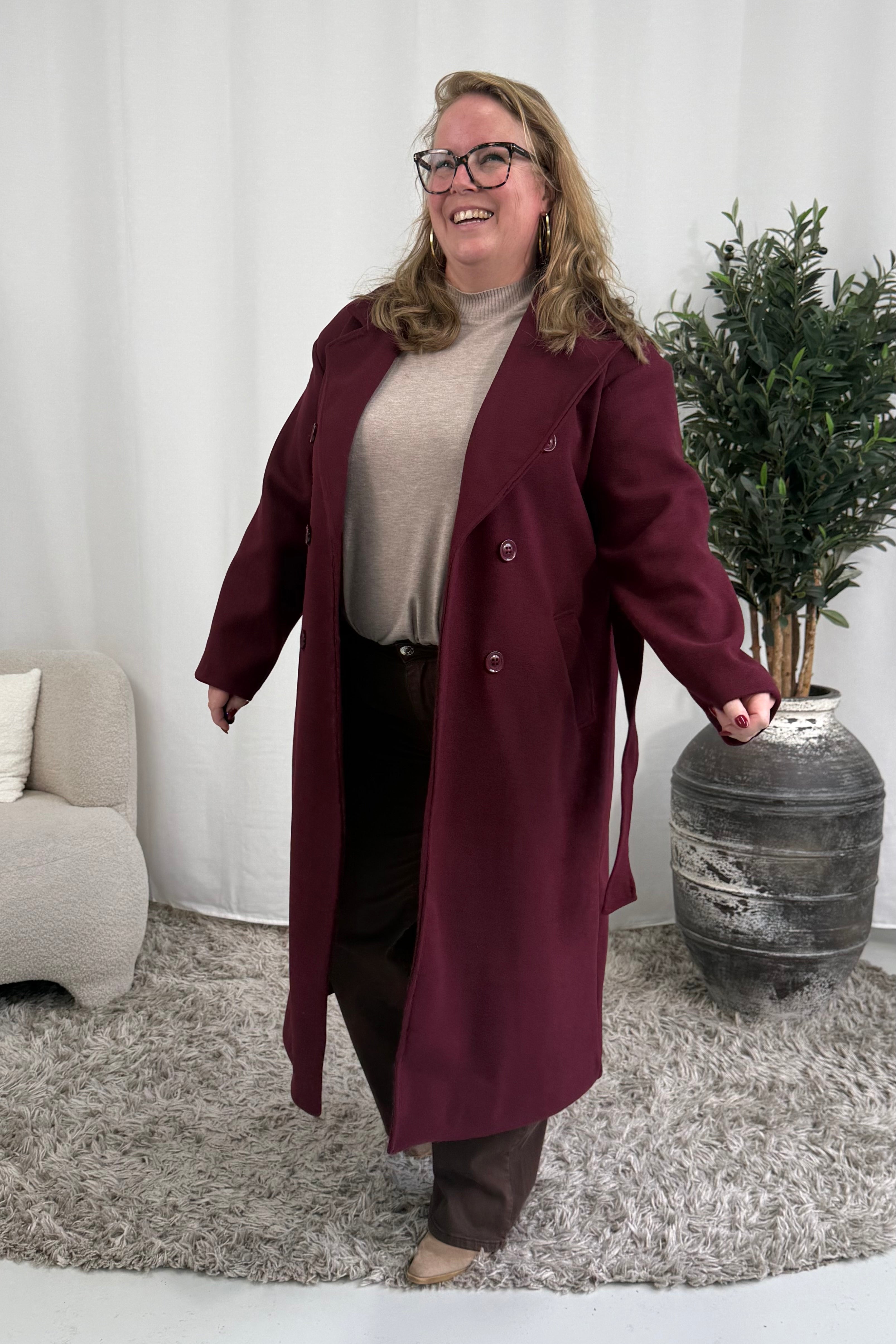 LINNIES TRENCHCOAT BURGUNDY