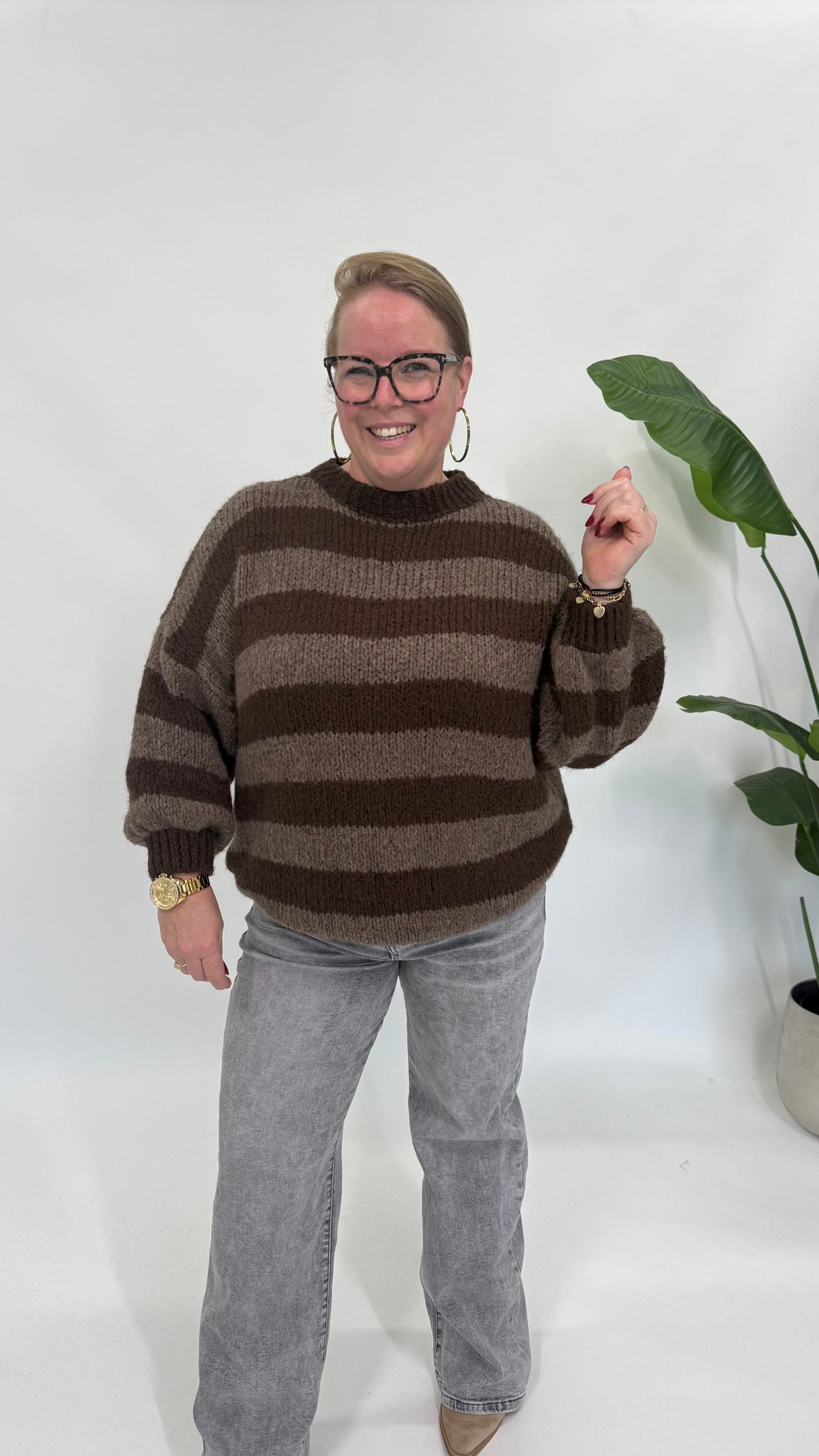 STREEP KNIT ESPRESSO/BRUIN