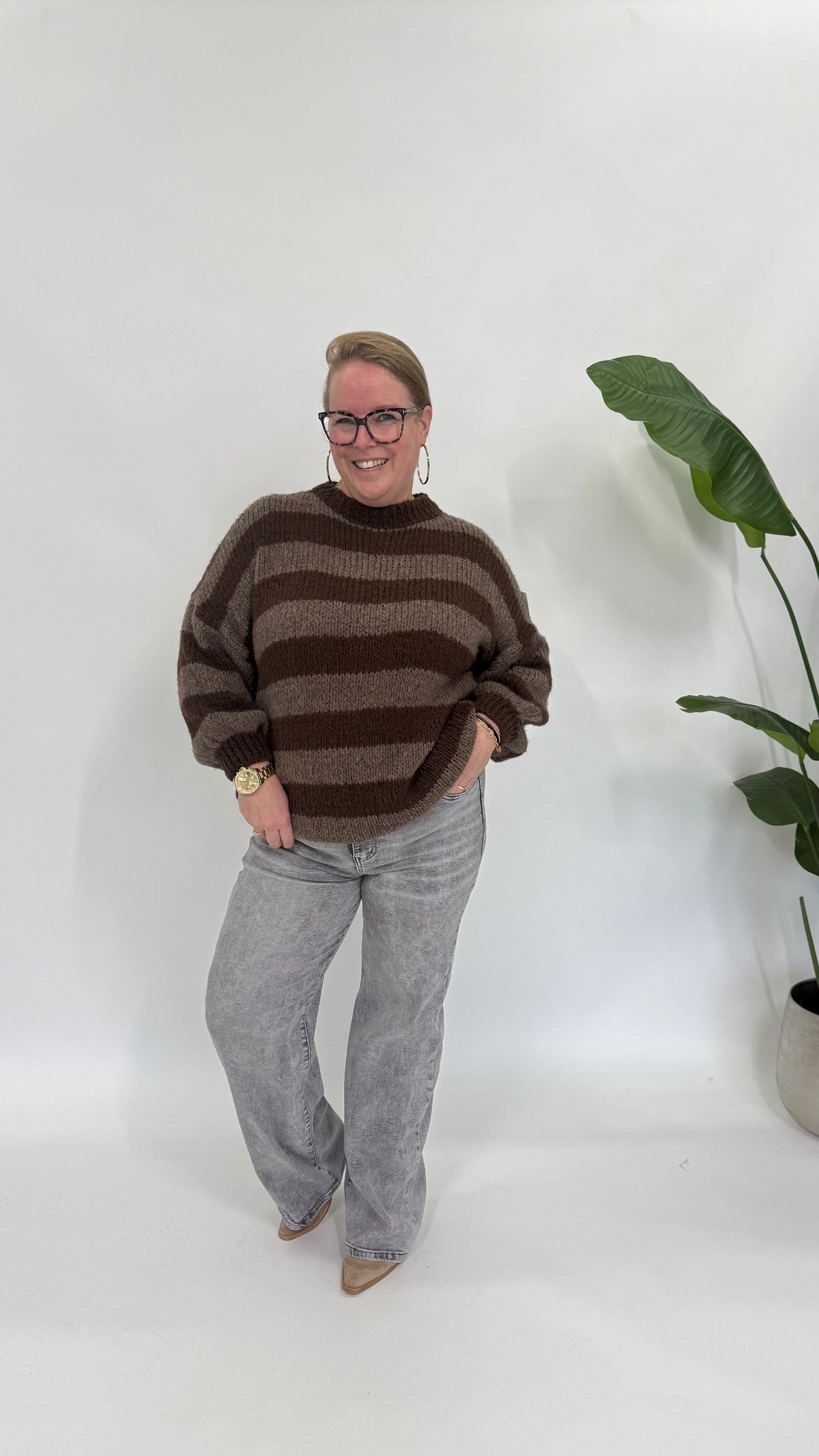 STREEP KNIT ESPRESSO/BRUIN