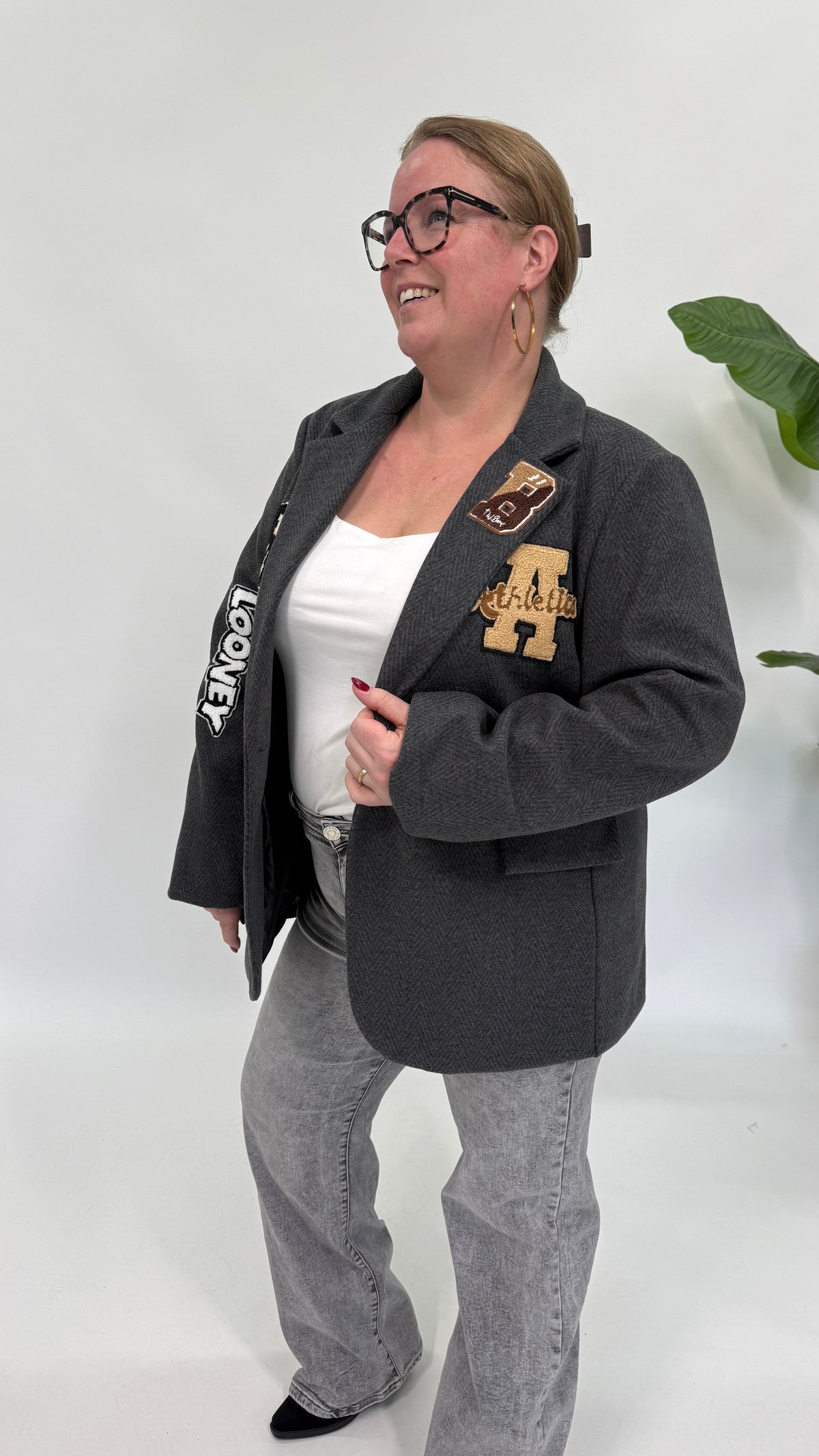 VISGRAAT BLAZER ANTRACIET