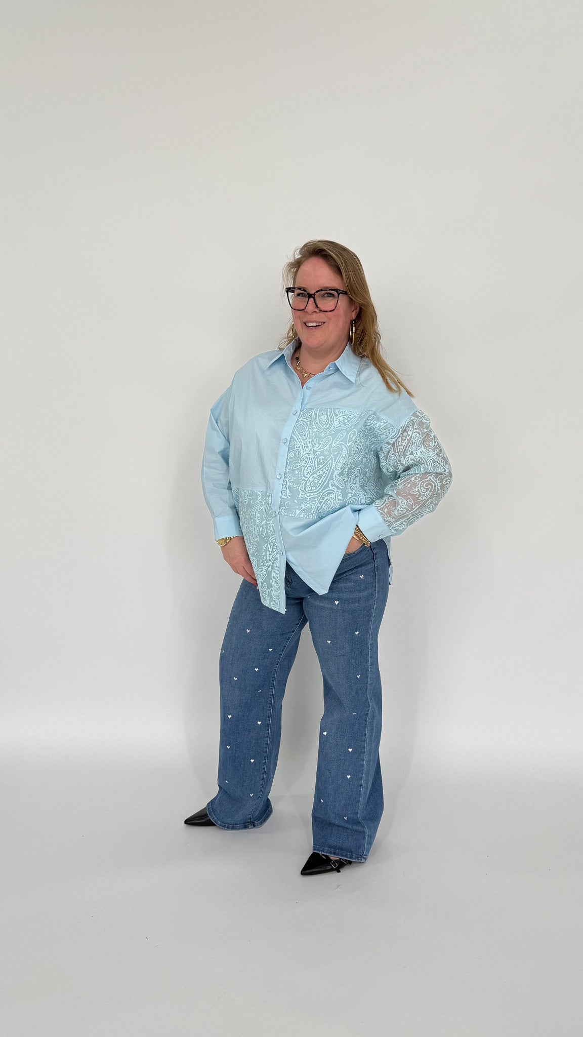 BLOUSE MET KANT - 1979