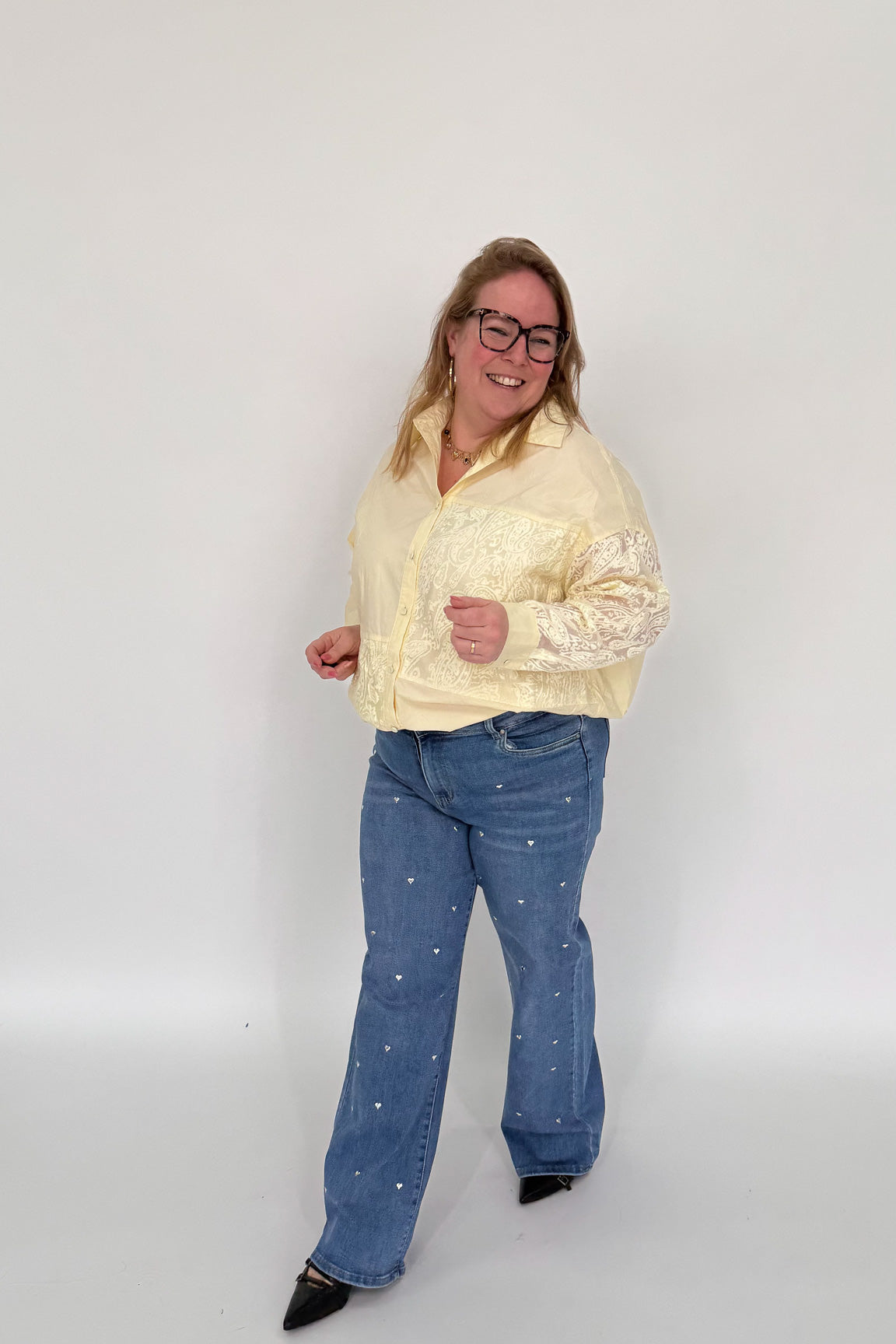 BLOUSE MET KANT - 1979