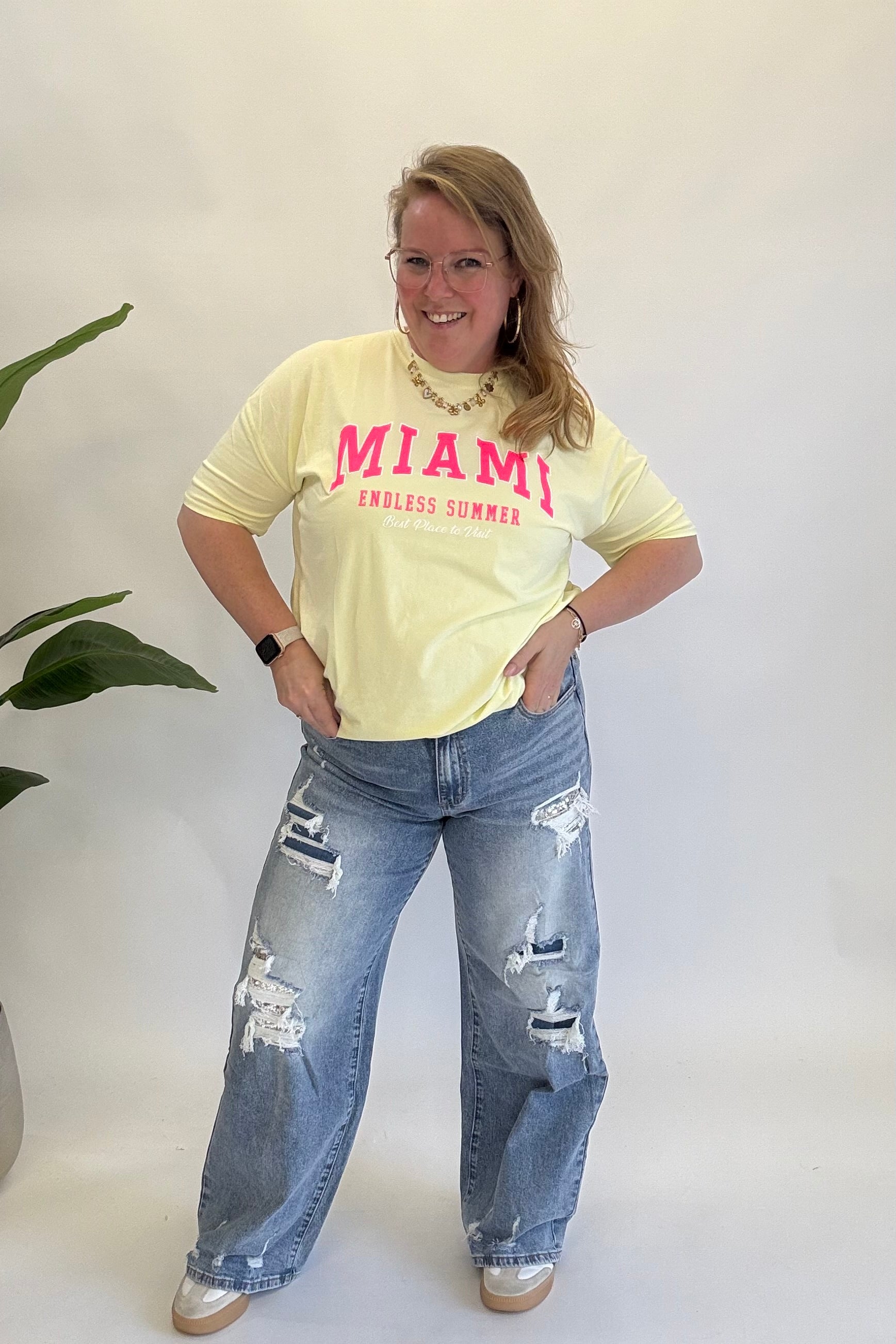 MOM WIDE LEG JEANS MERK GOODIES DJ2456 (40 bis 48) - GRAU