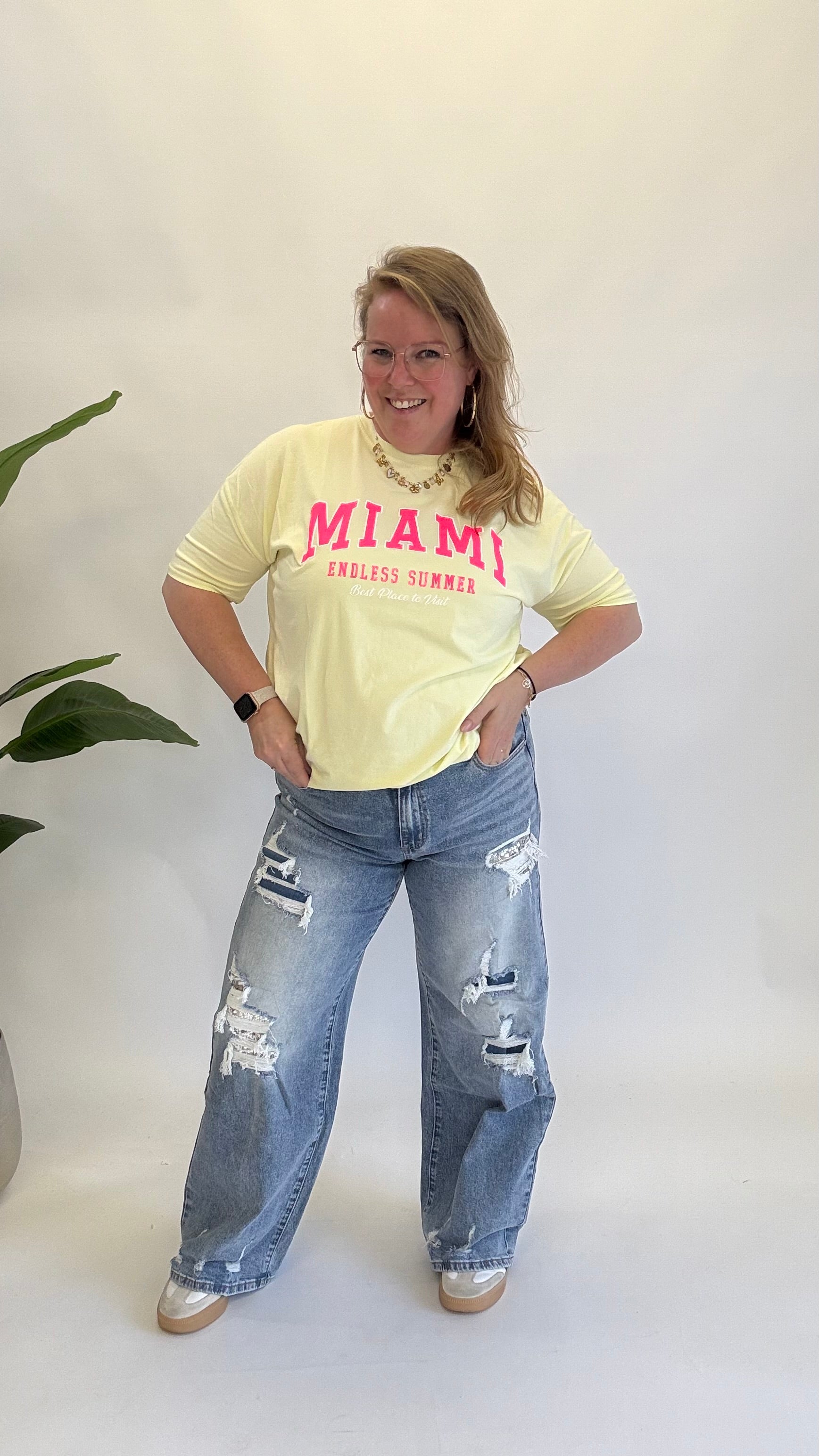 MOM WIDE LEG JEANS MERK GOODIES DJ2456 (40 bis 48) - GRAU