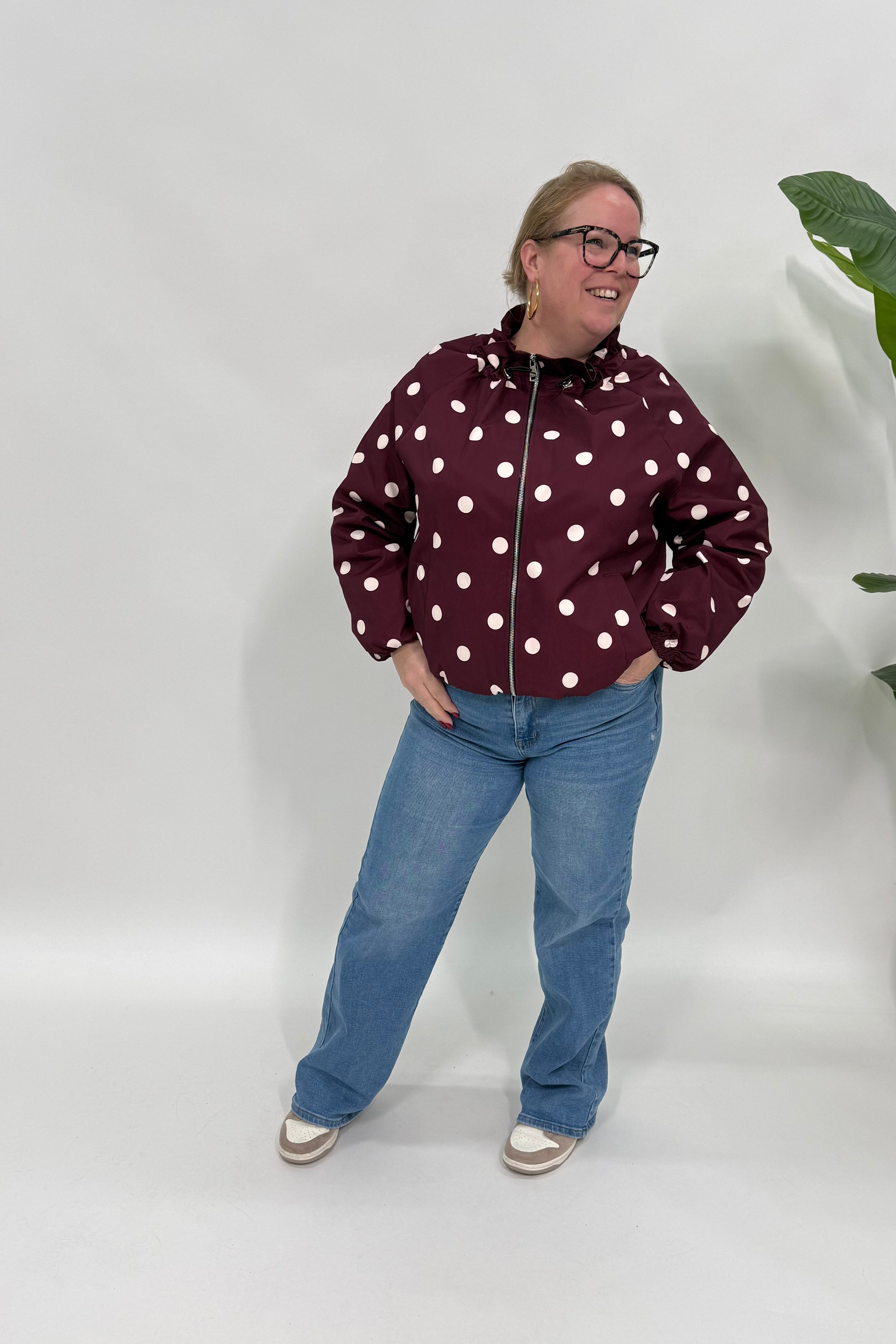 DOTS WINDJACK BURGUNDY