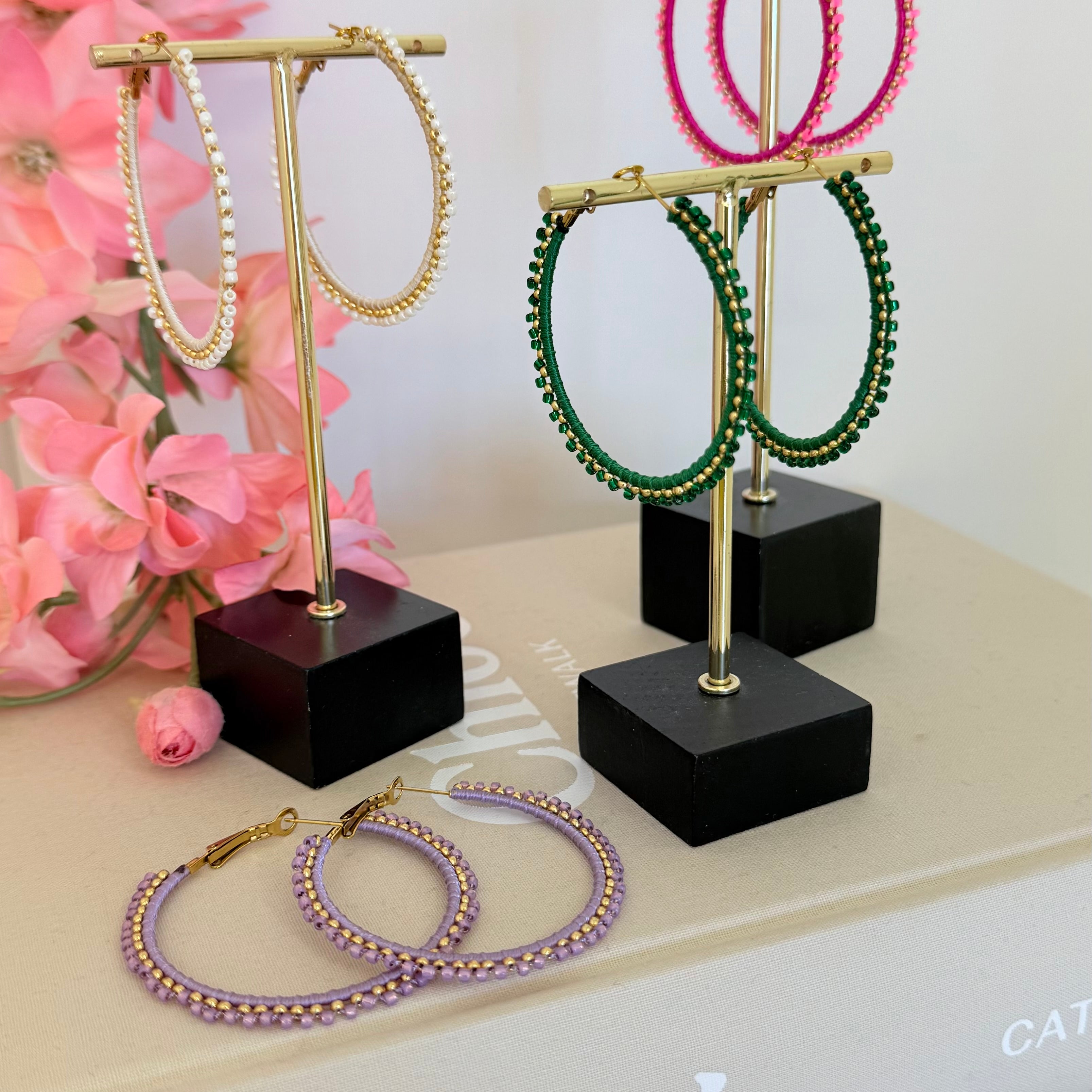 OVAALE STEINOHRRINGE - 2 KLAR