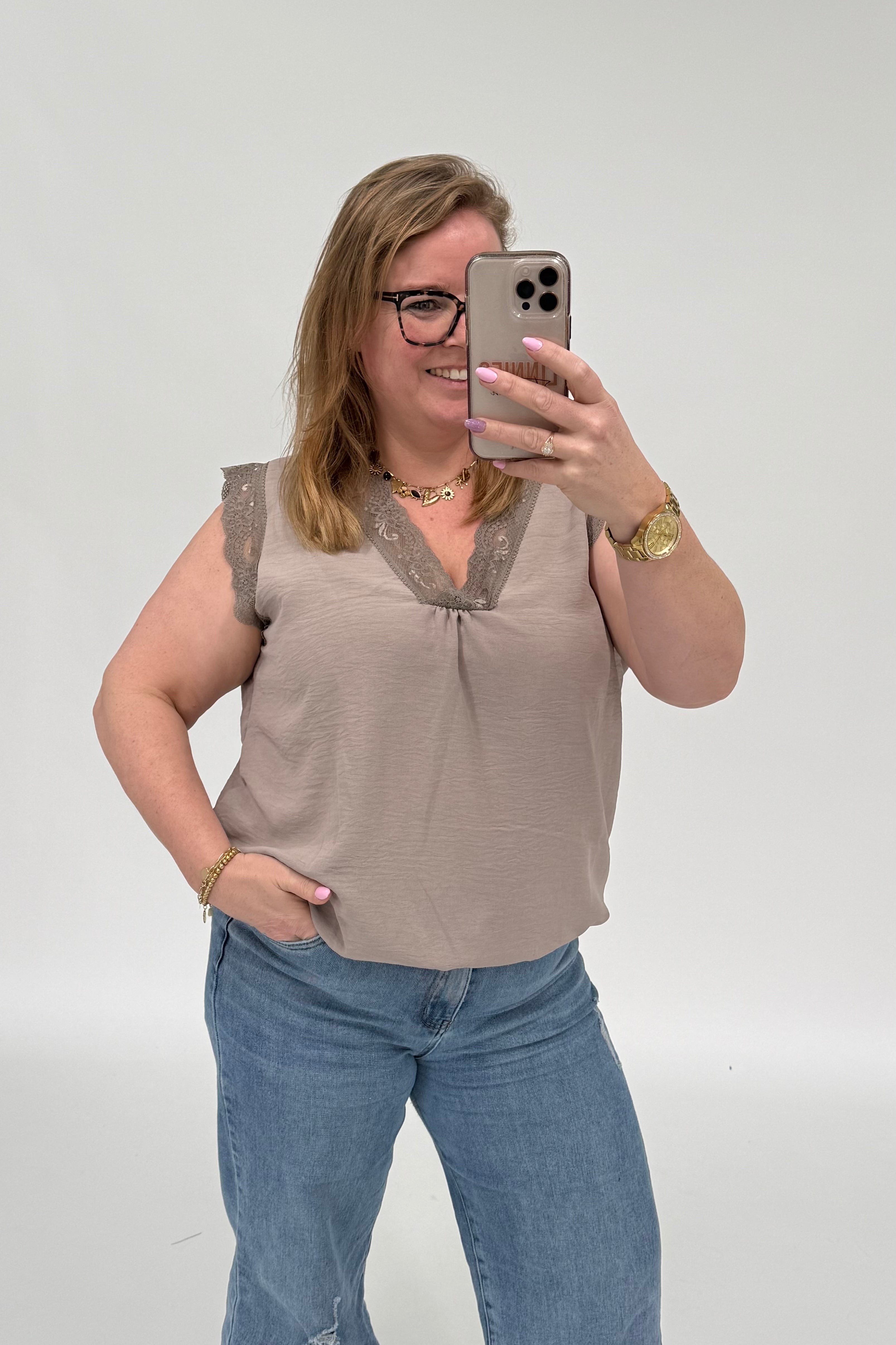 MILA TOP TAUPE