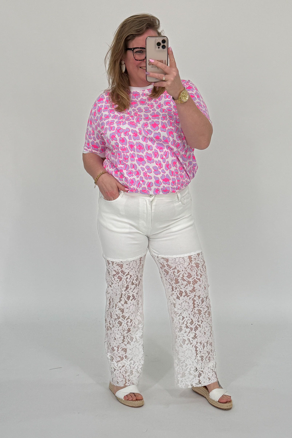 B.S. JEANS WIT - S5094