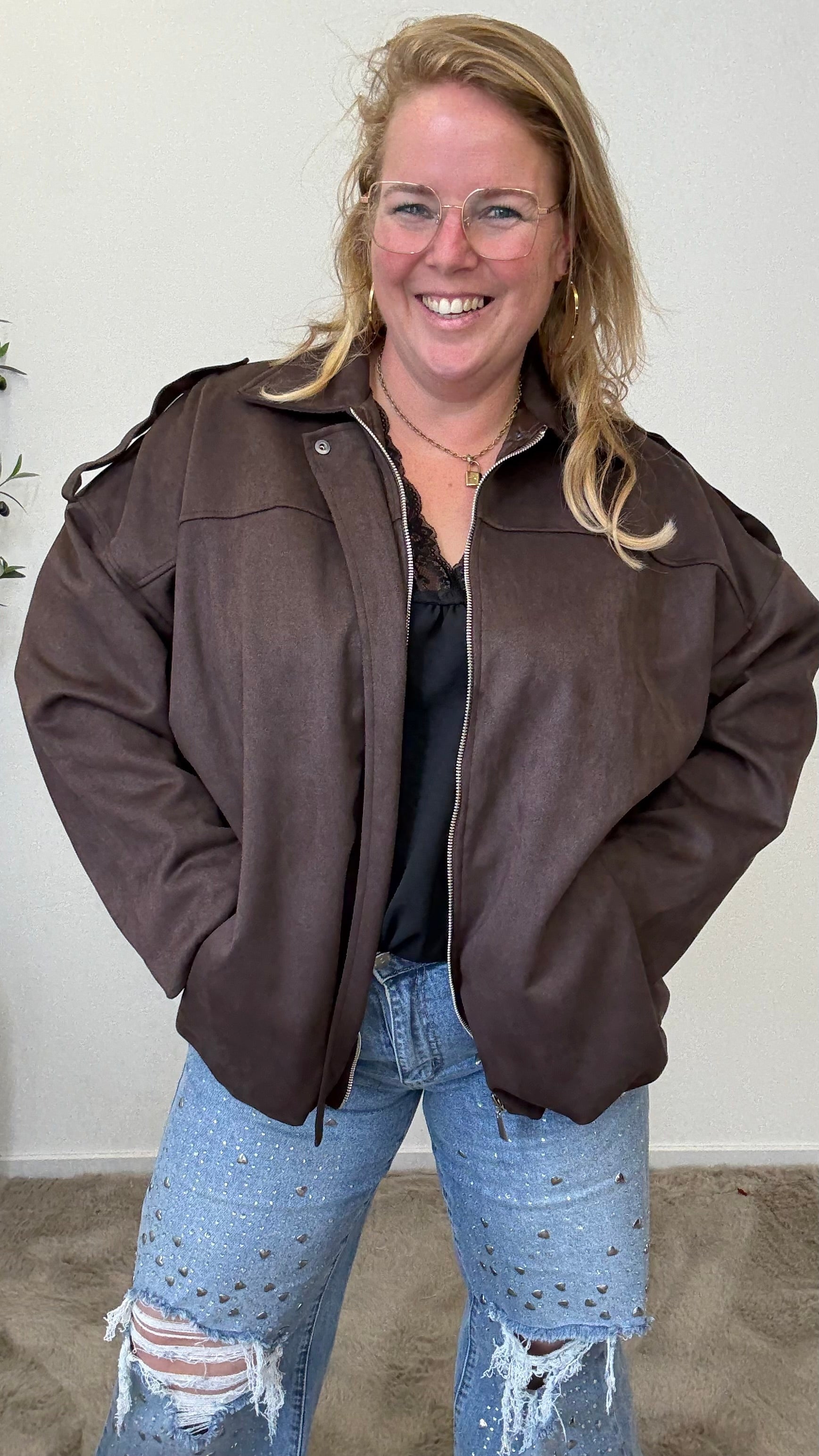 BO DENIM WESTE (38 BIS 50) - SCHWARZ