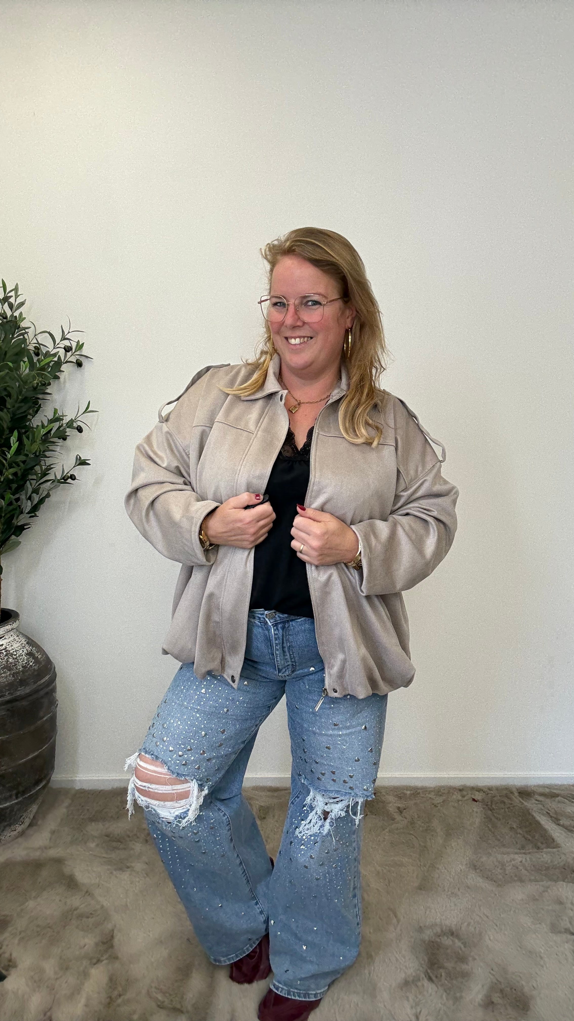 BO DENIM WESTE (38 BIS 50) - SCHWARZ