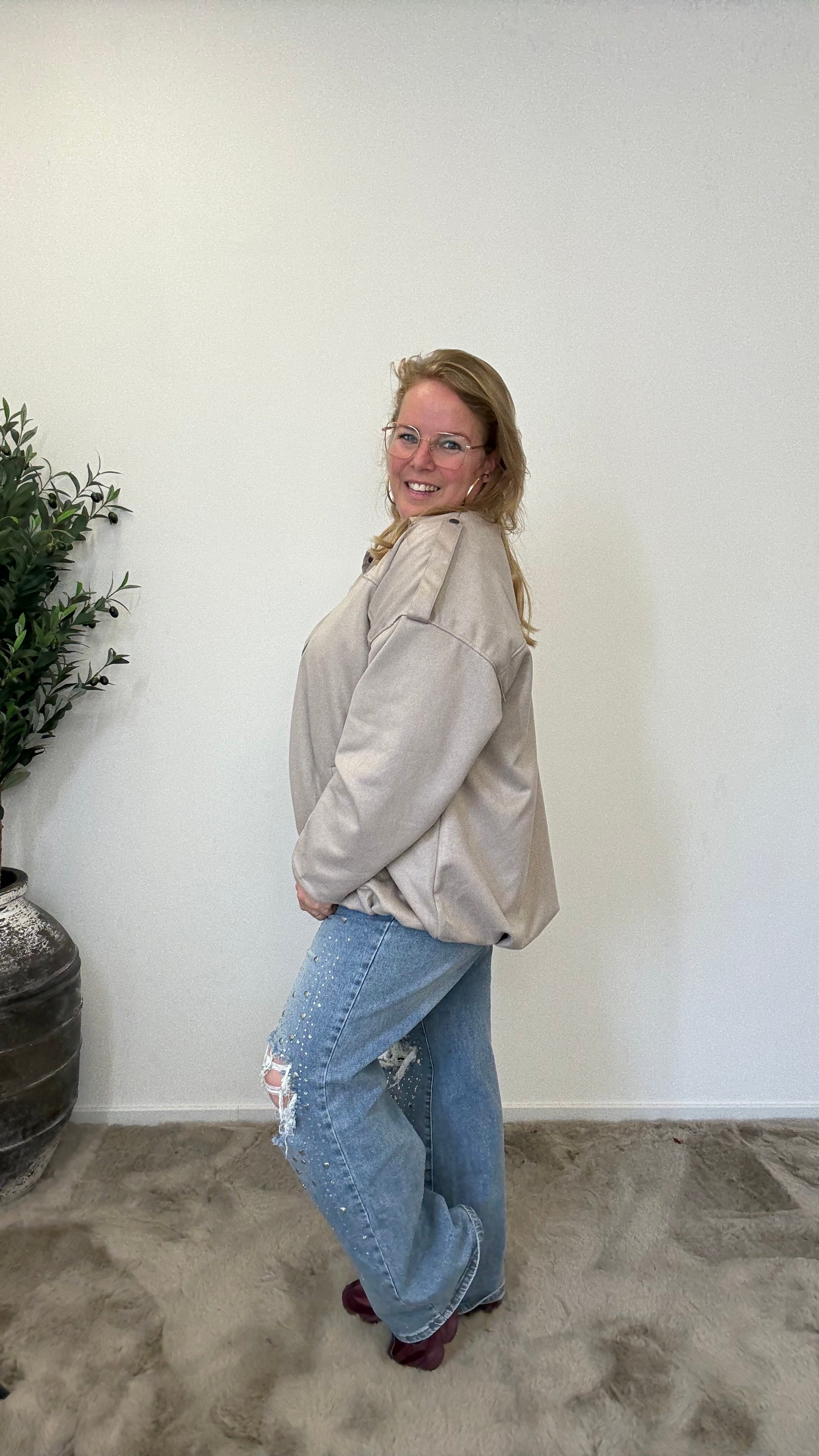 BO DENIM WESTE (38 BIS 50) - SCHWARZ