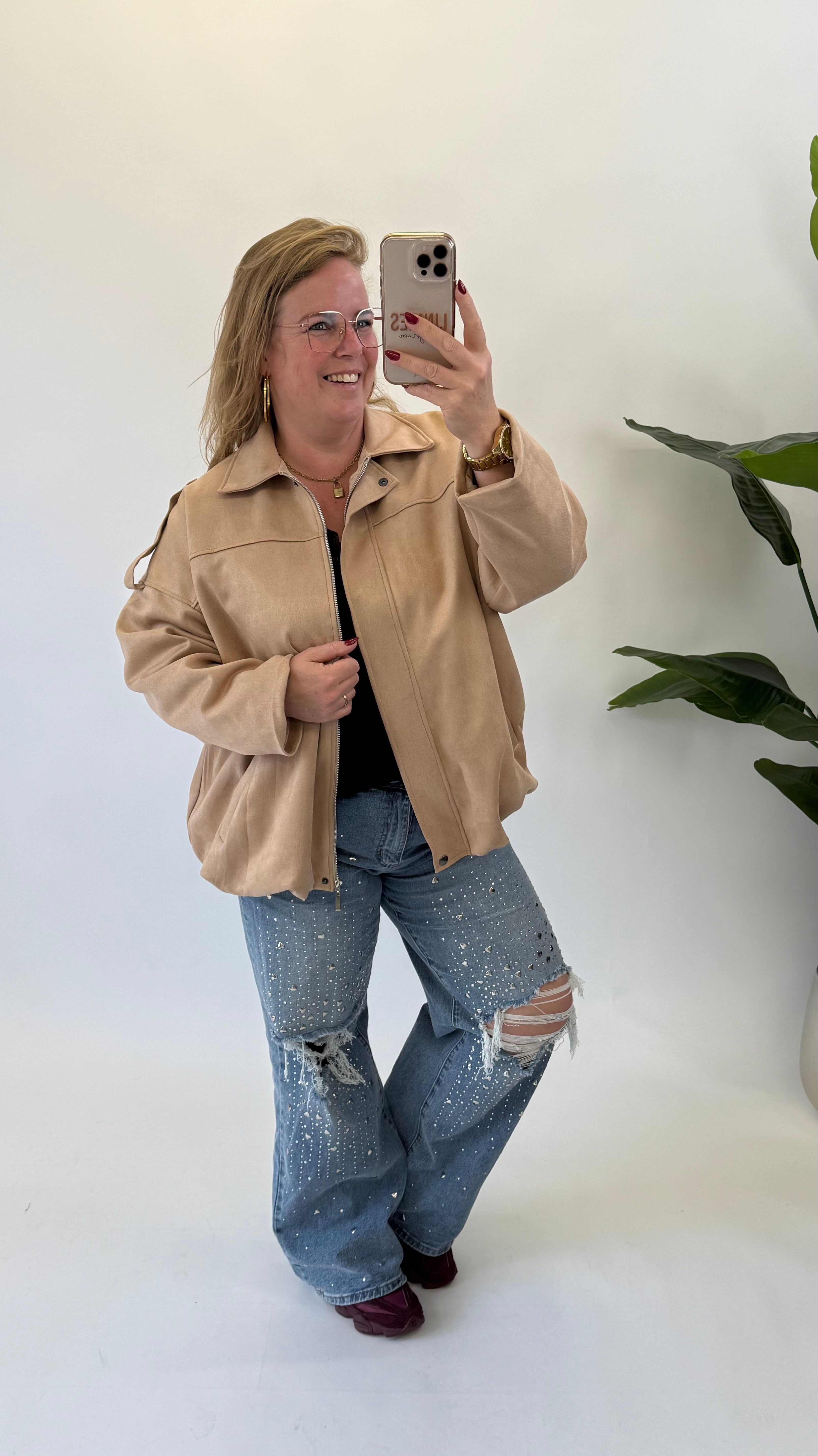 BO DENIM WESTE (38 BIS 50) - SCHWARZ