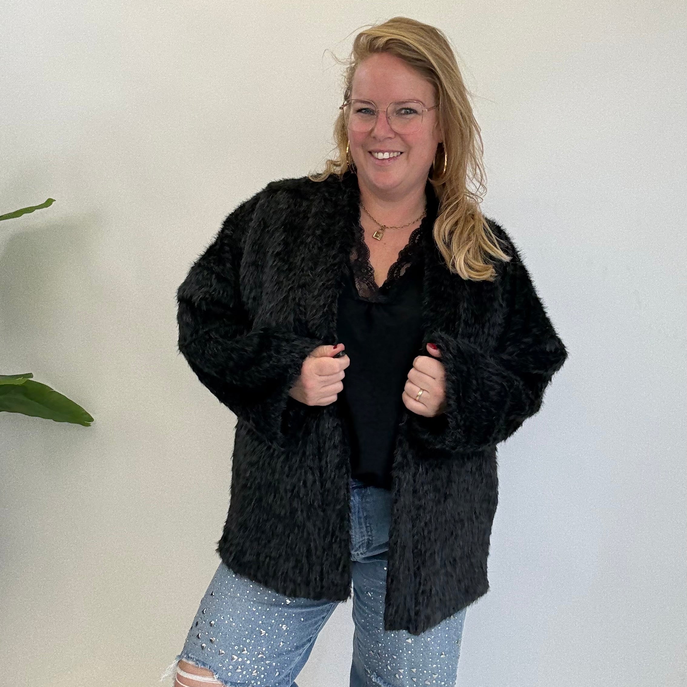 BO DENIM WESTE (38 BIS 50) - SCHWARZ