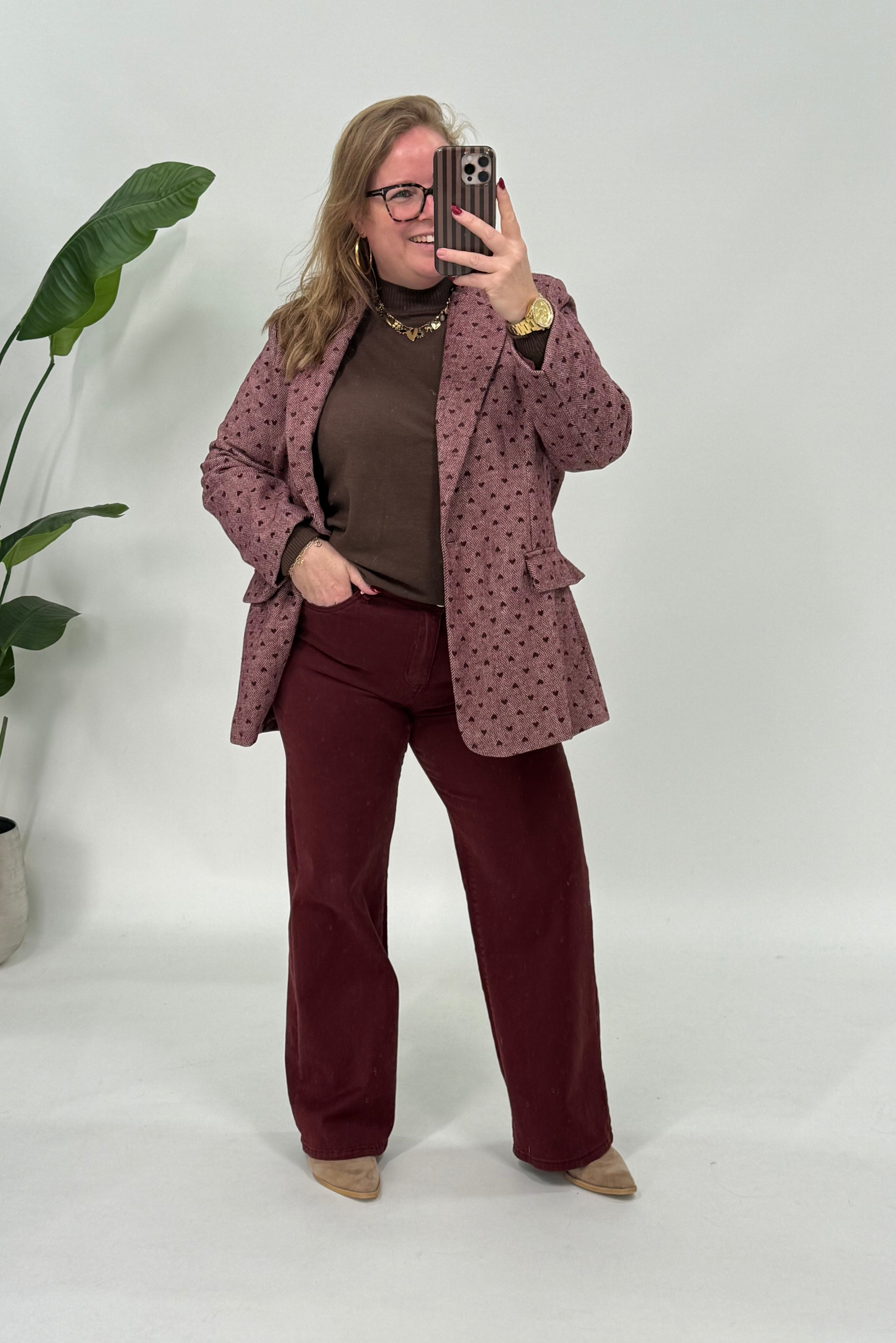 HARTJES VISGRAAT BLAZER BURGUNDY