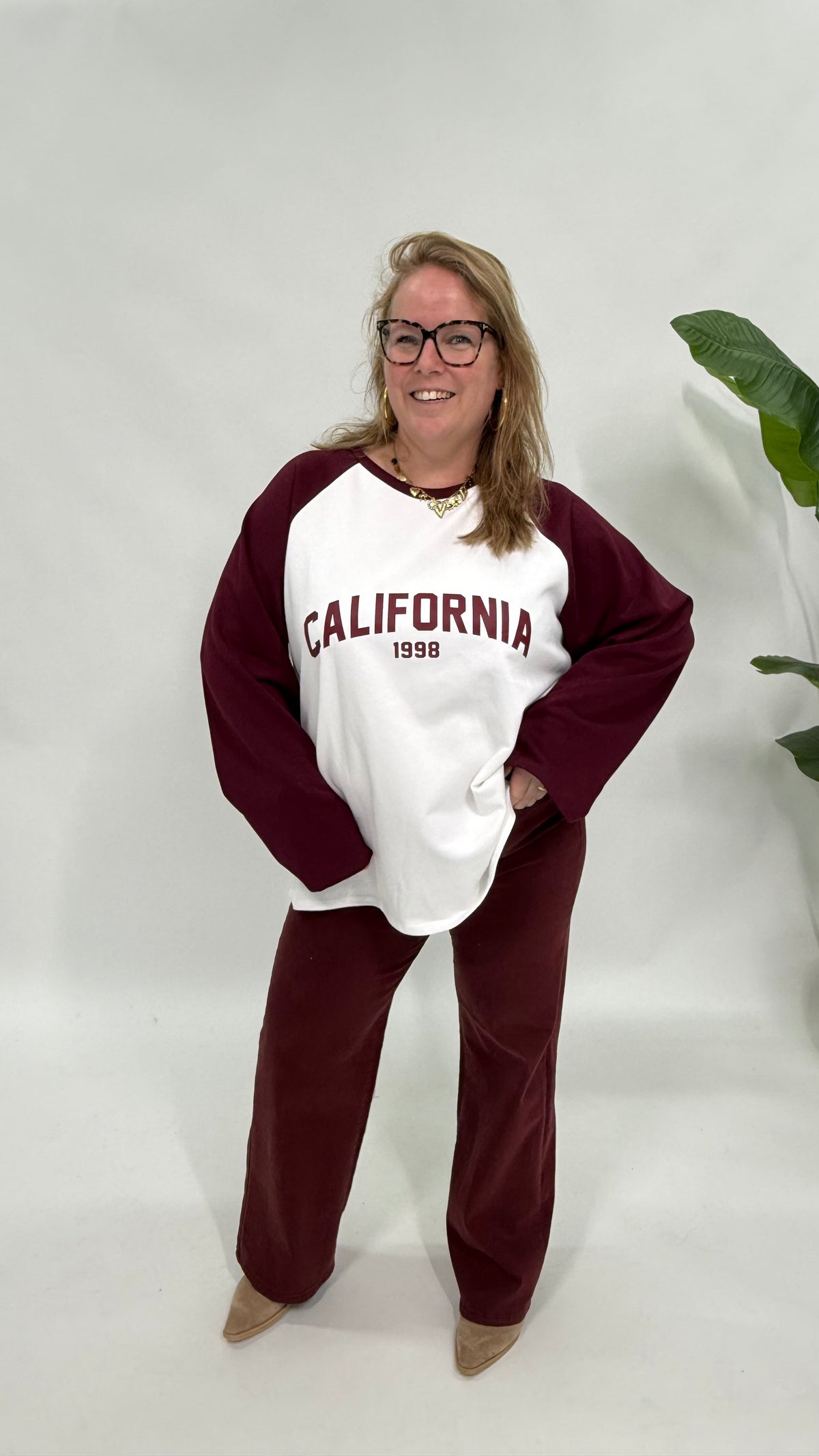 CALIFORNIA BASEBALL SWEATER BURGUNDY