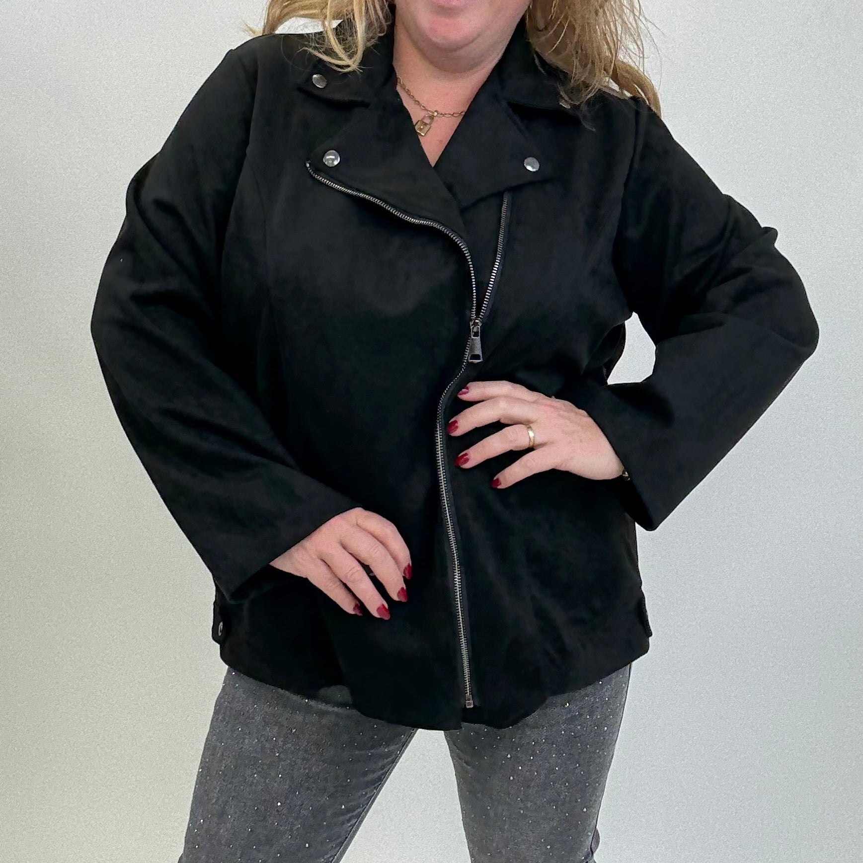 BO DENIM WESTE (38 BIS 50) - SCHWARZ