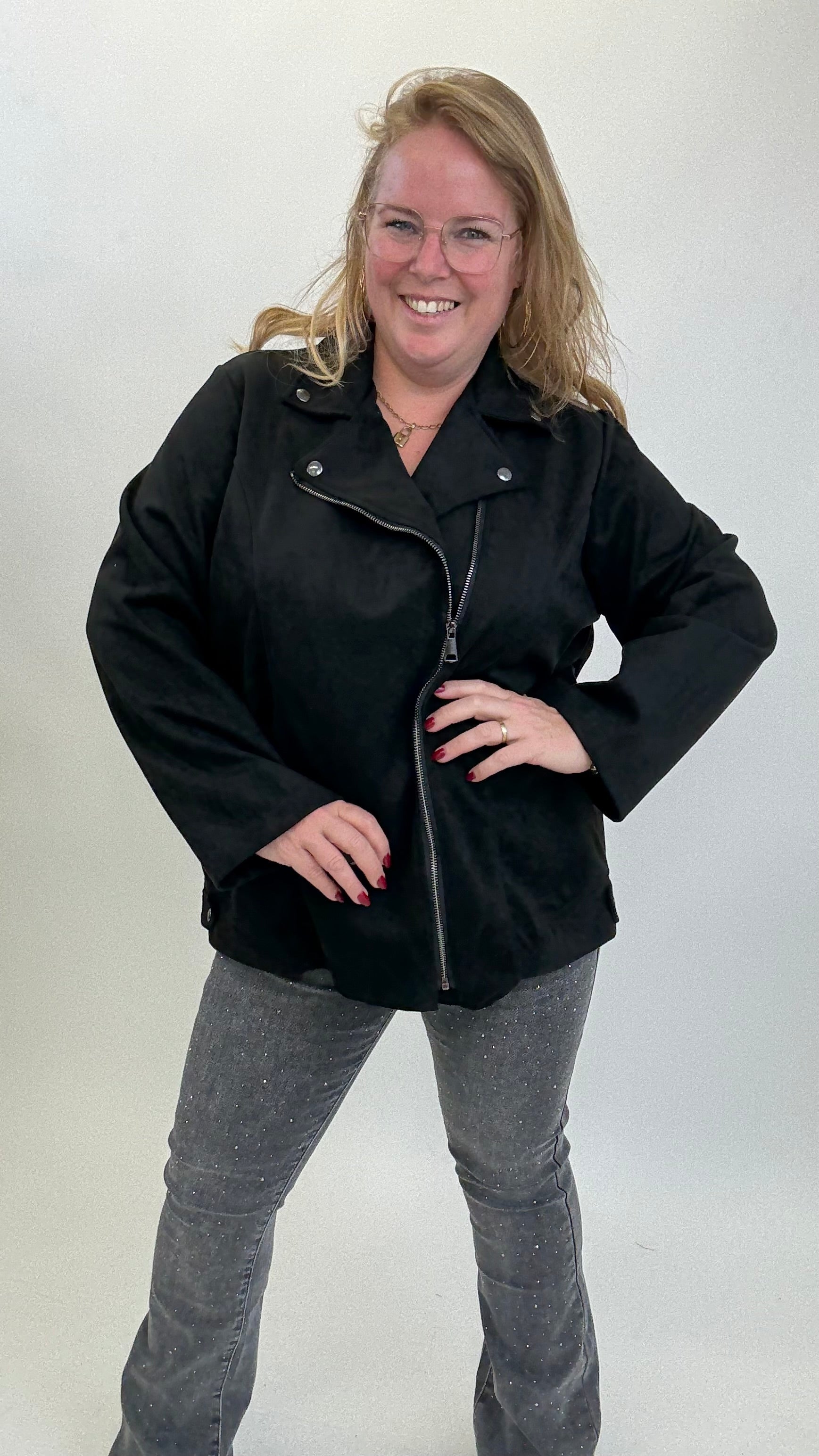 BO DENIM WESTE (38 BIS 50) - SCHWARZ