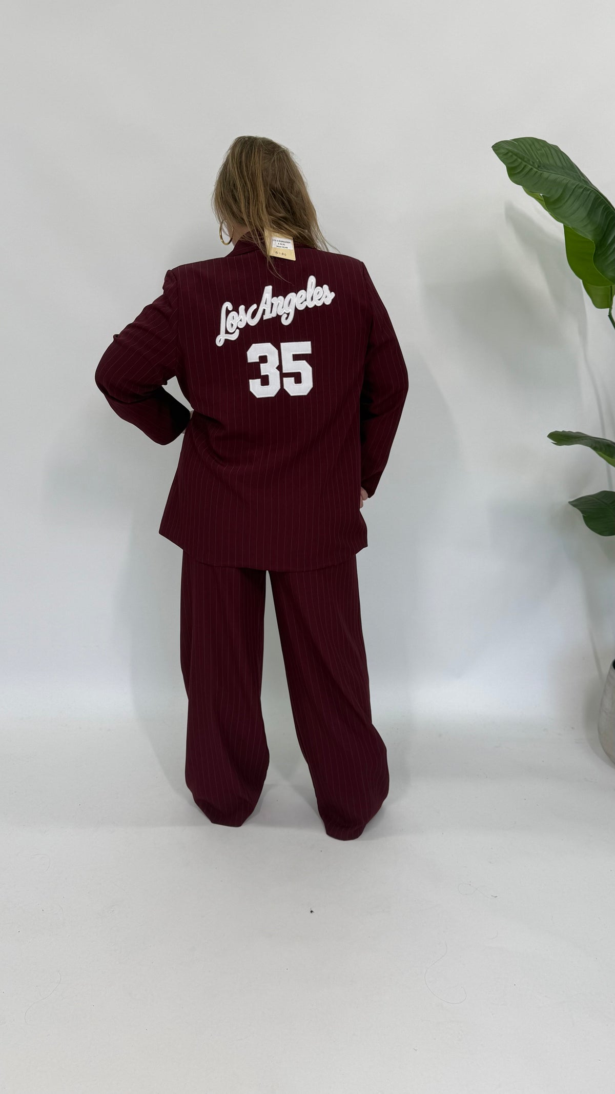 LA KRIJTSTREEP BLAZER BURGUNDY