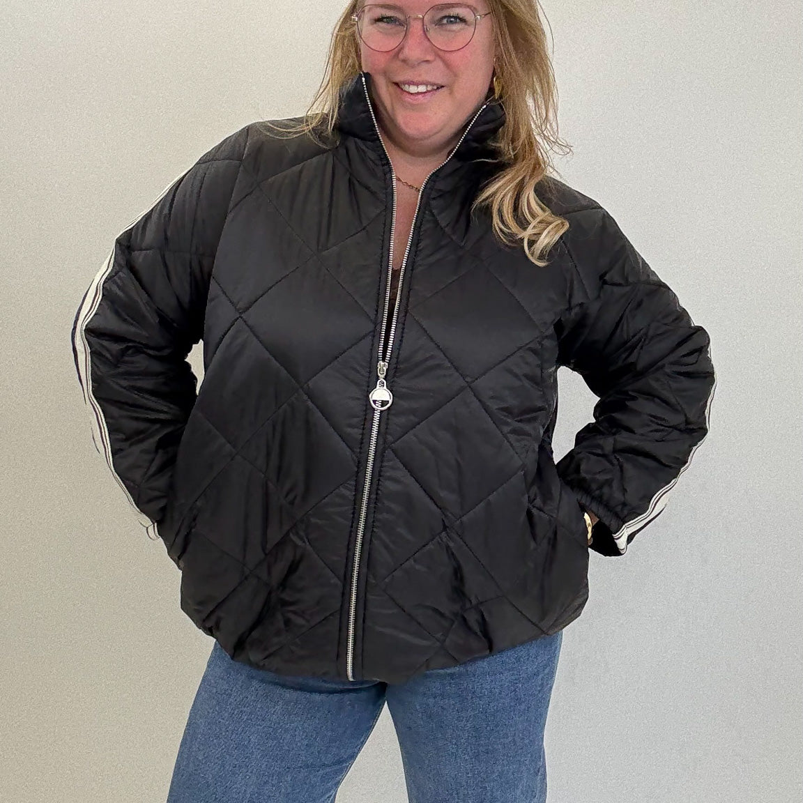 BO DENIM WESTE (38 BIS 50) - SCHWARZ