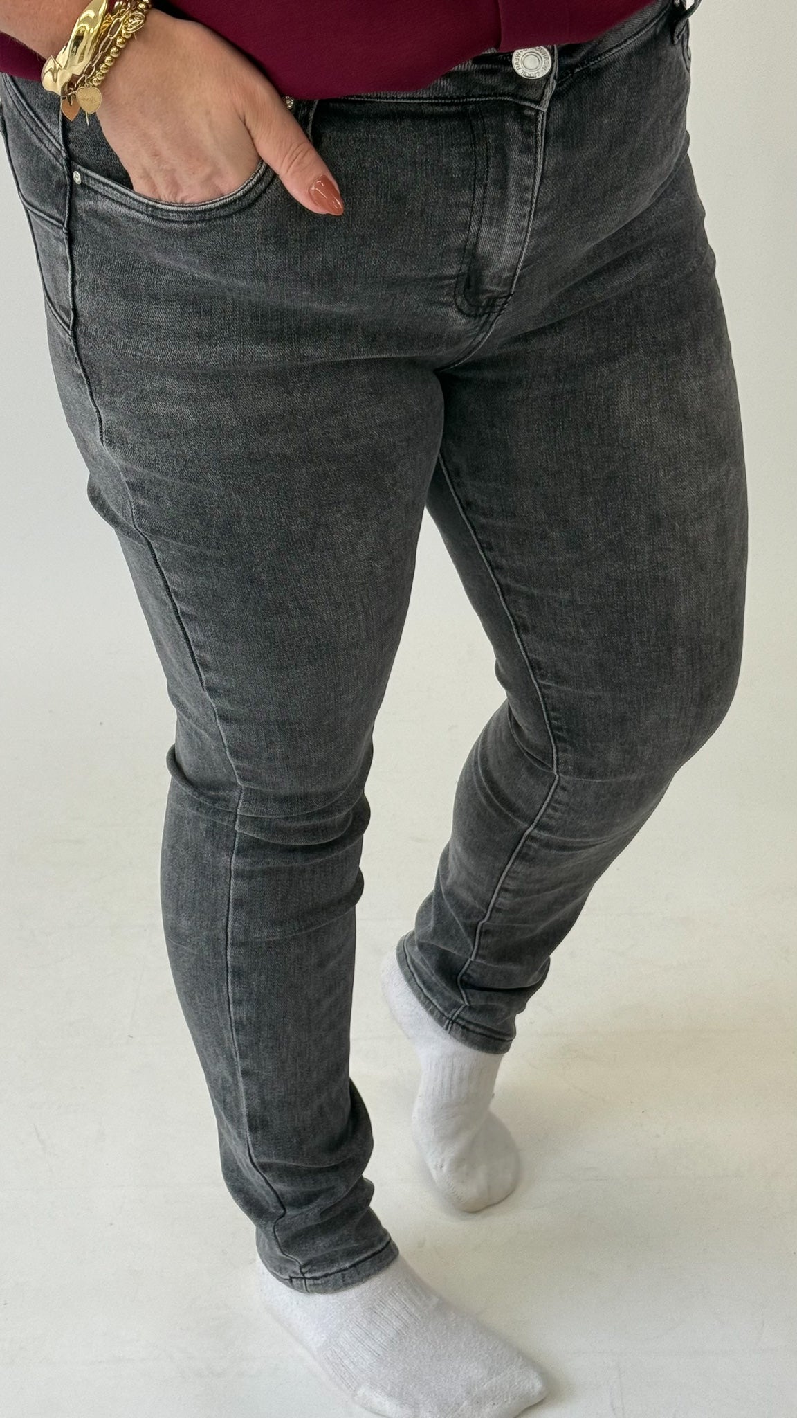 MOM WIDE LEG JEANS MERK GOODIES DJ2456 (40 bis 48) - GRAU