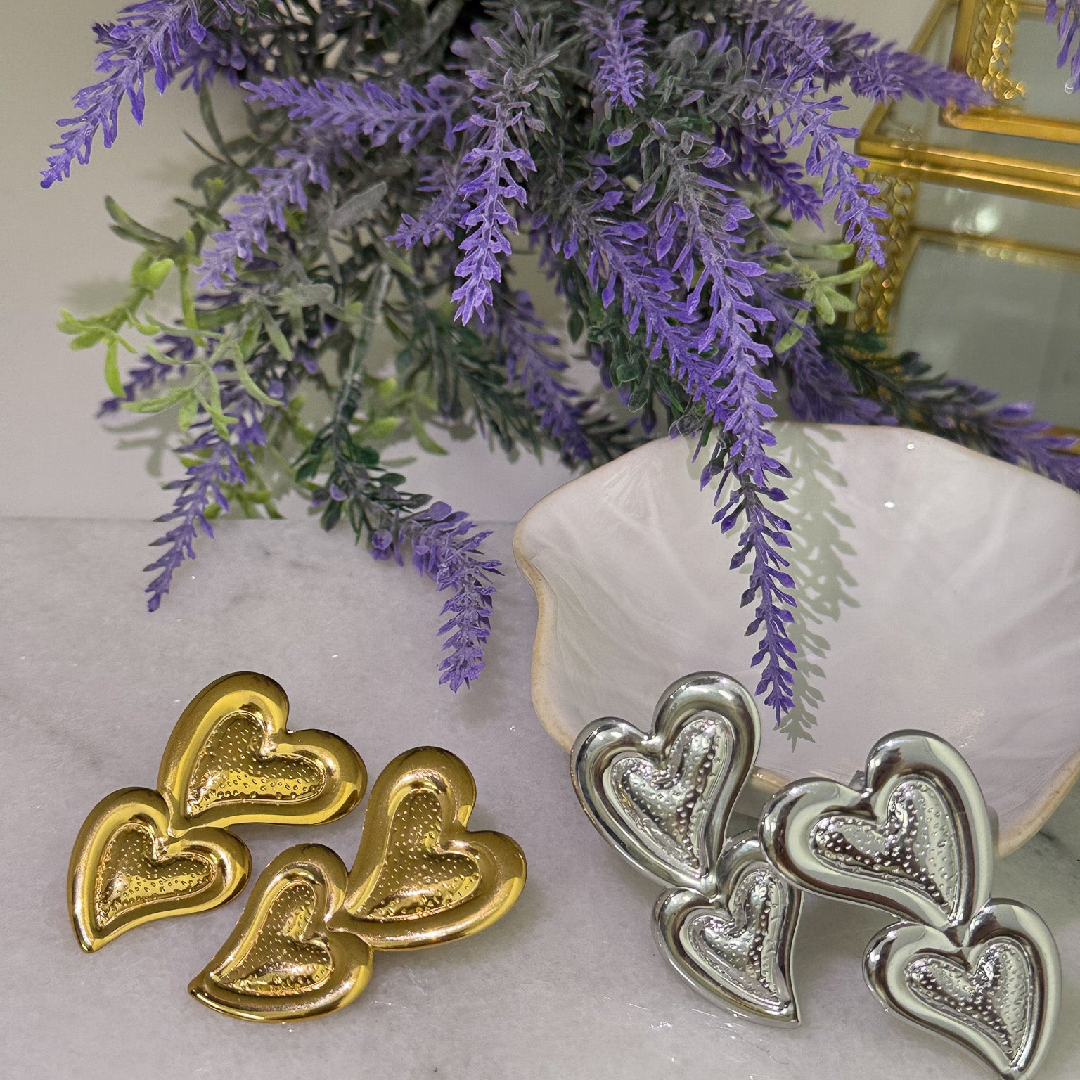 OVAALE STEINOHRRINGE - 2 KLAR