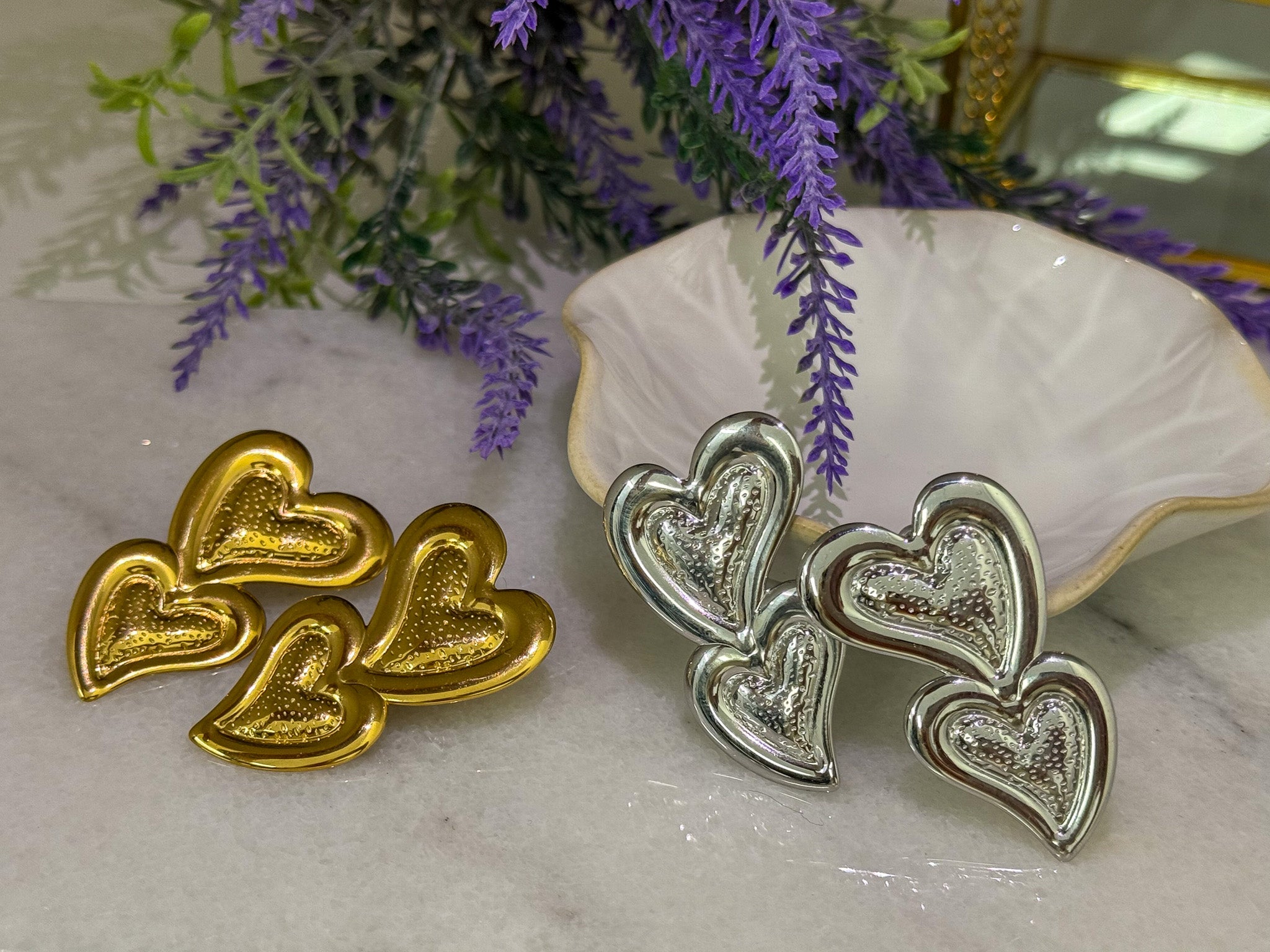 OVAALE STEINOHRRINGE - 2 KLAR