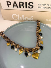 DIAMANT-HERZ-KETTE - GOLD