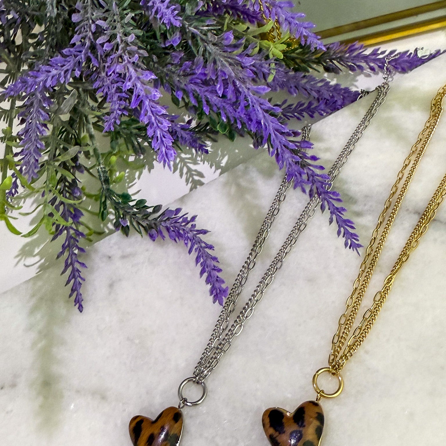 DIAMANT-HERZ-KETTE - GOLD