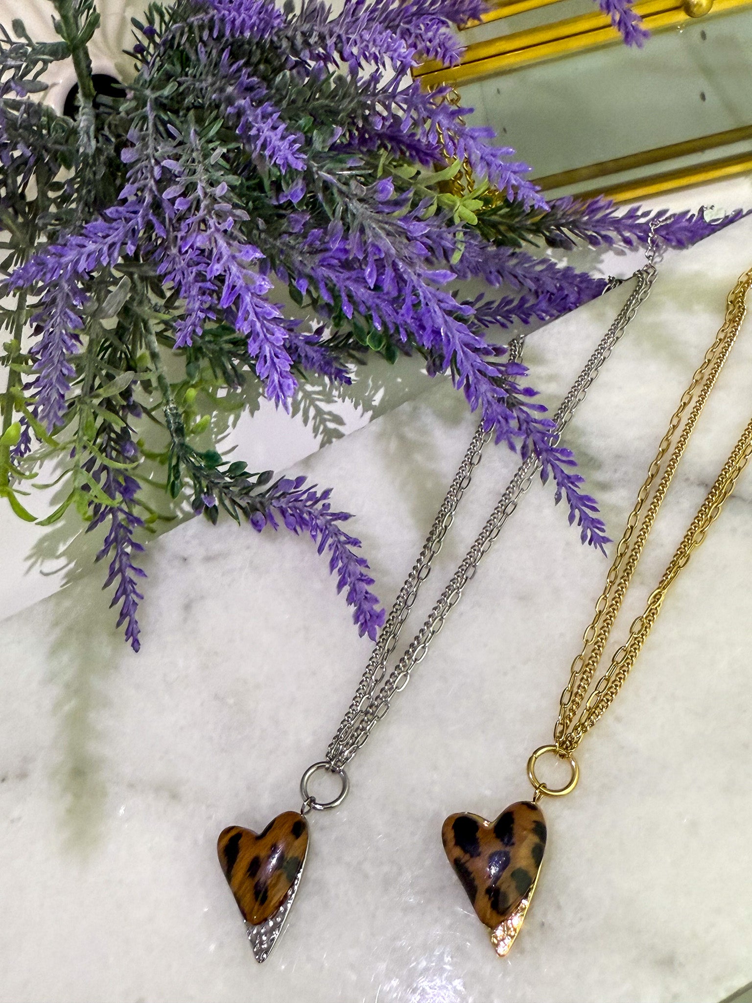 DIAMANT-HERZ-KETTE - GOLD