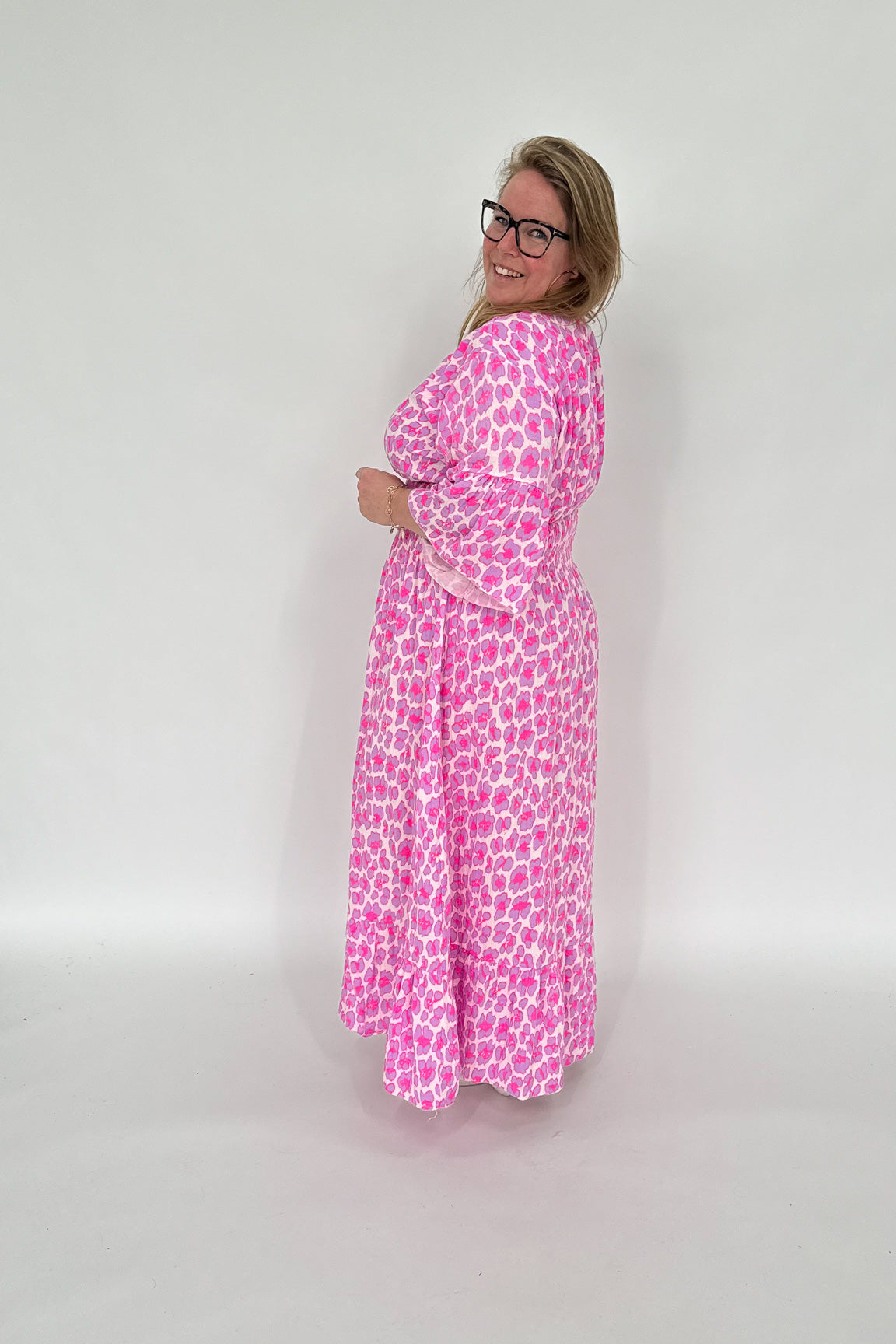 LINNIES KATOENEN PANTERJURK LILA/FUCHSIA