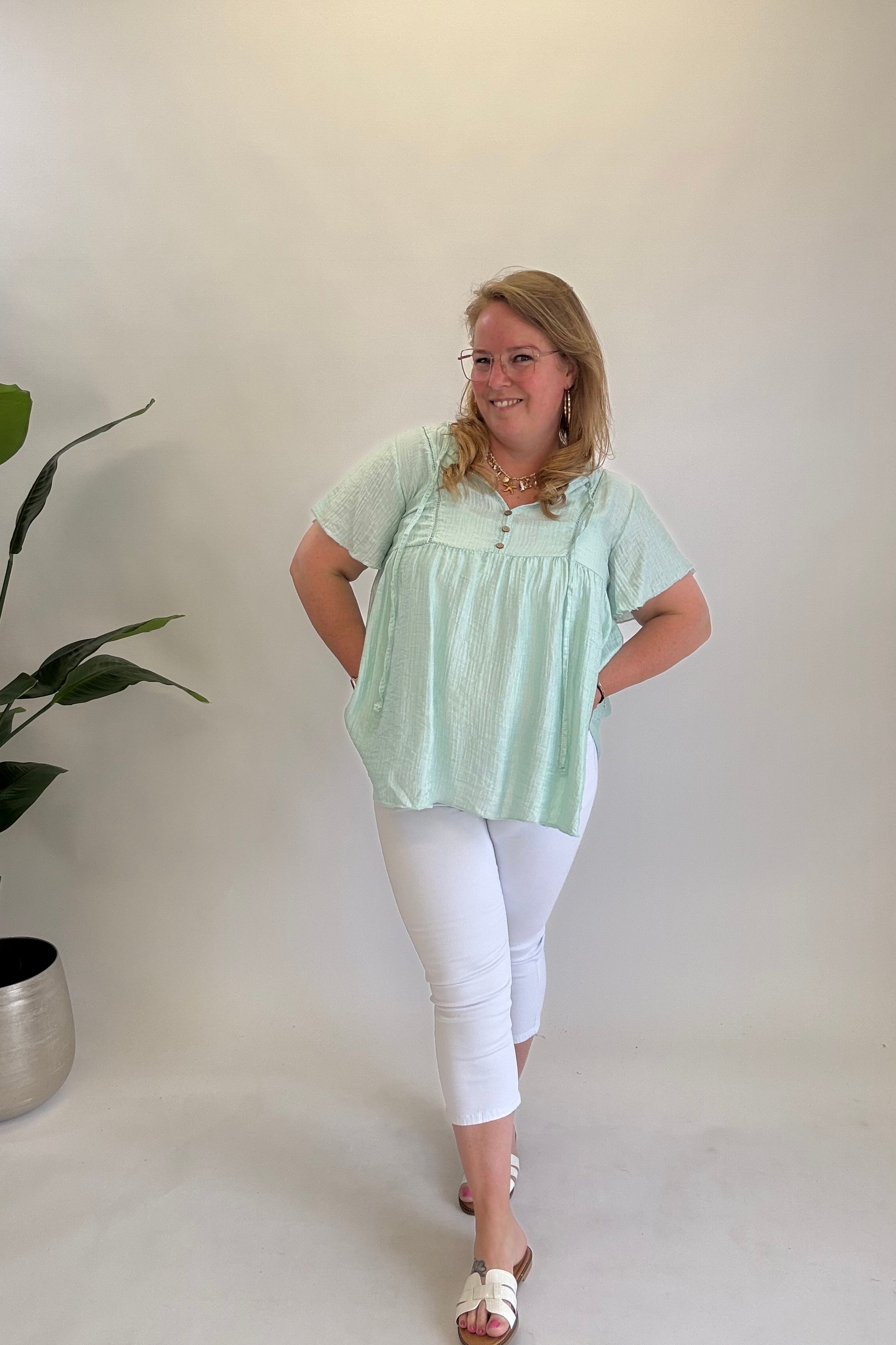 MOM WIDE LEG JEANS MERK GOODIES DJ2456 (40 bis 48) - GRAU